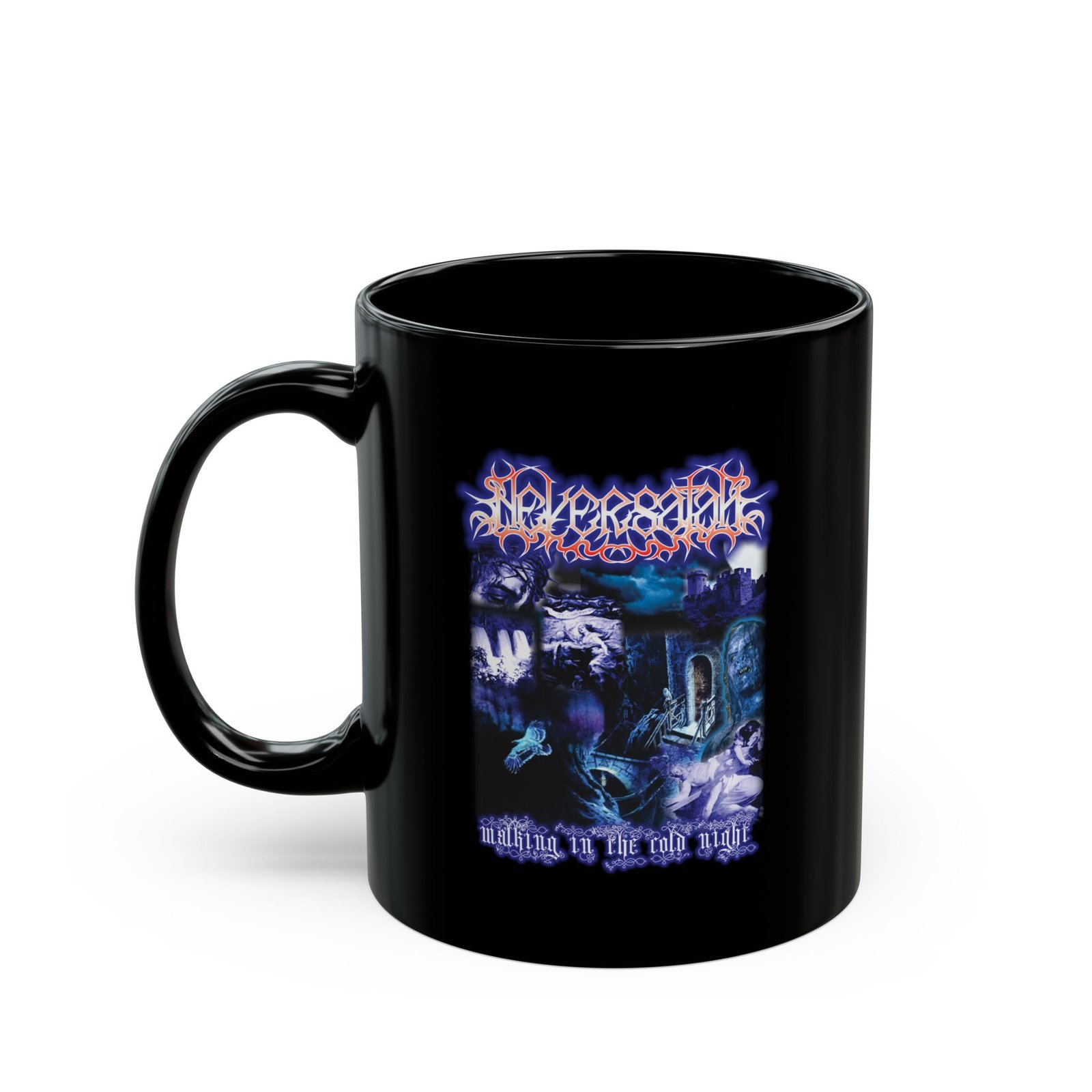 Neversatan - Walking In The Cold Night 11oz Black Mugs
