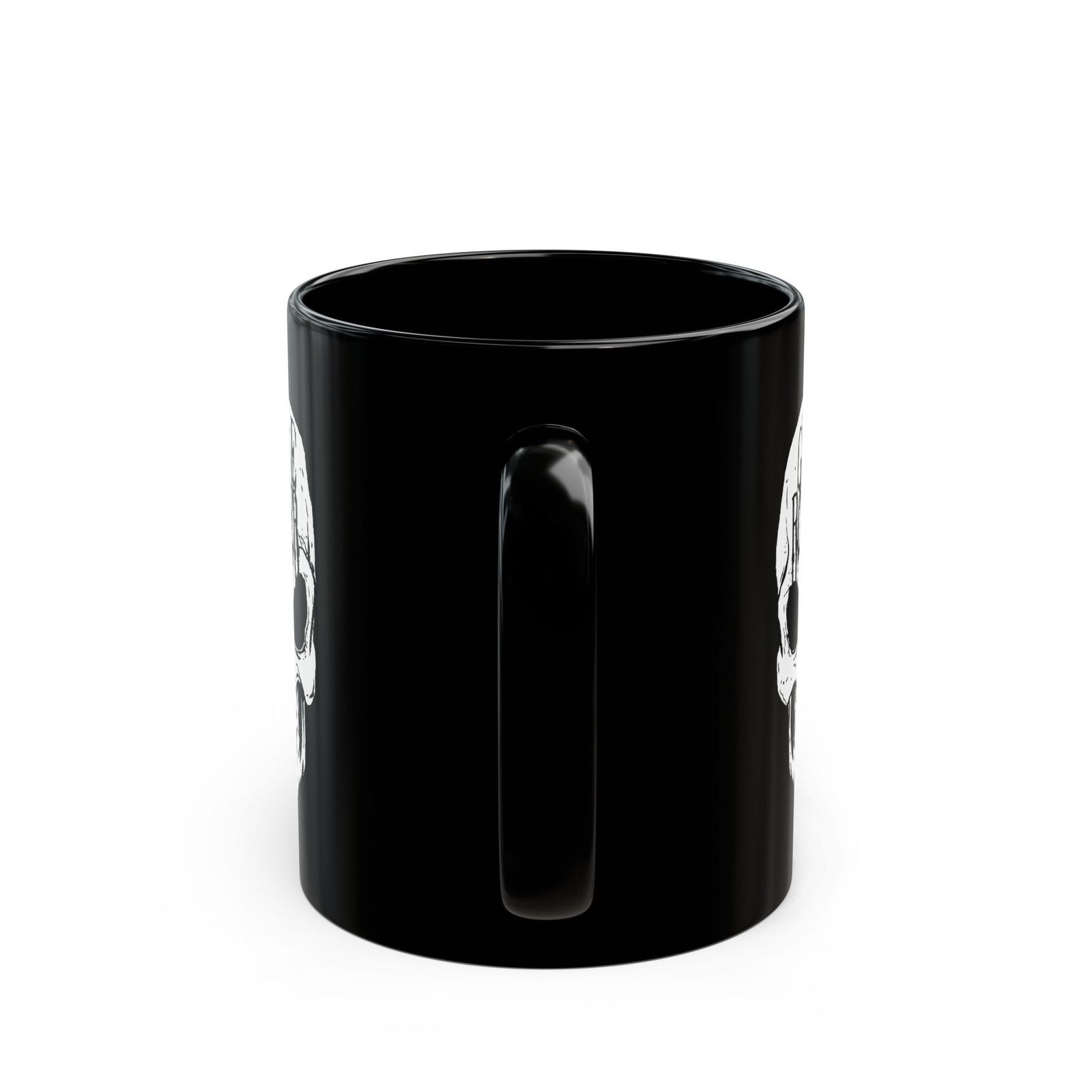 Grave Robber Skull Logo 11oz Black Mugs - Image 4