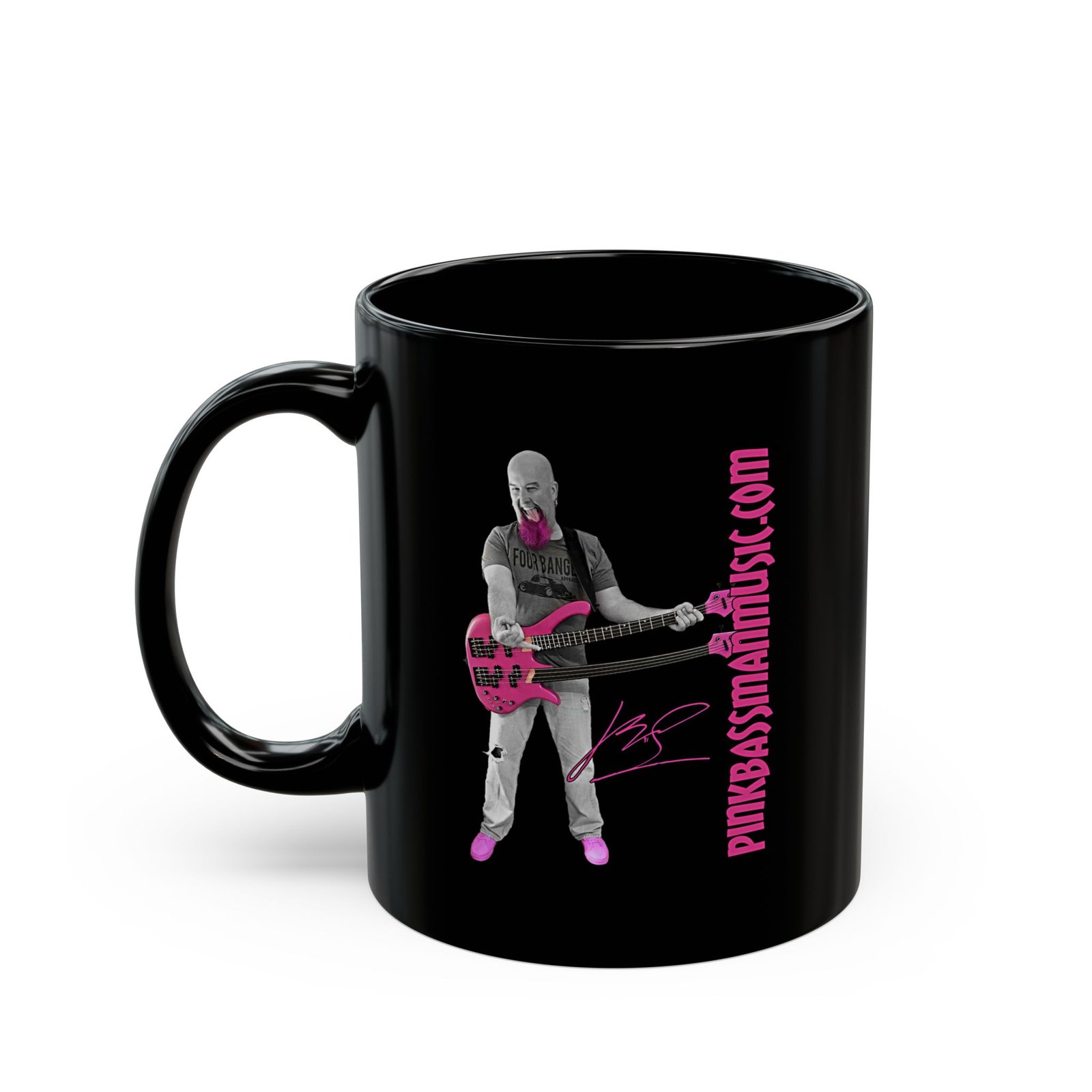 PinkBassMan 11oz Black Mugs