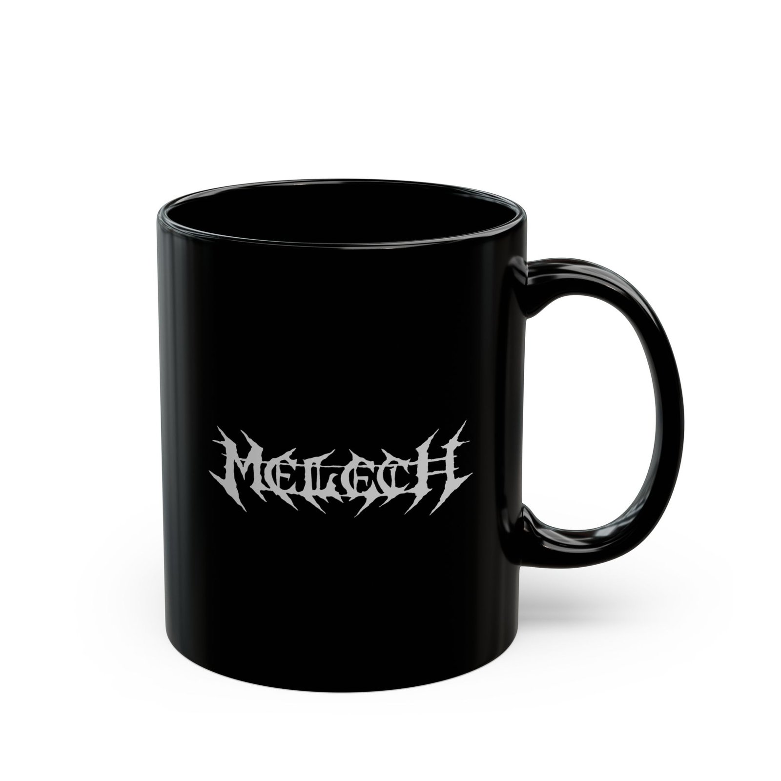 Melech Logo 11oz Black Mugs (Grey) - Image 3