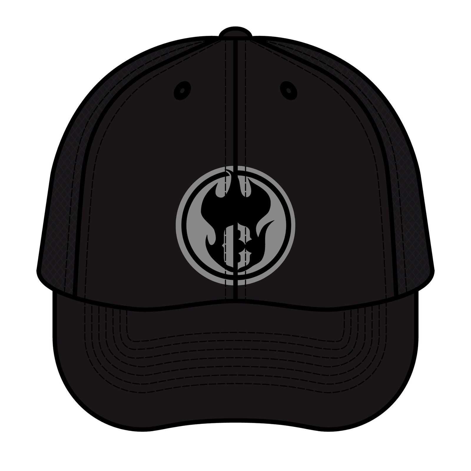 Core Fire Grey Circle Printed Trucker Retro Hat