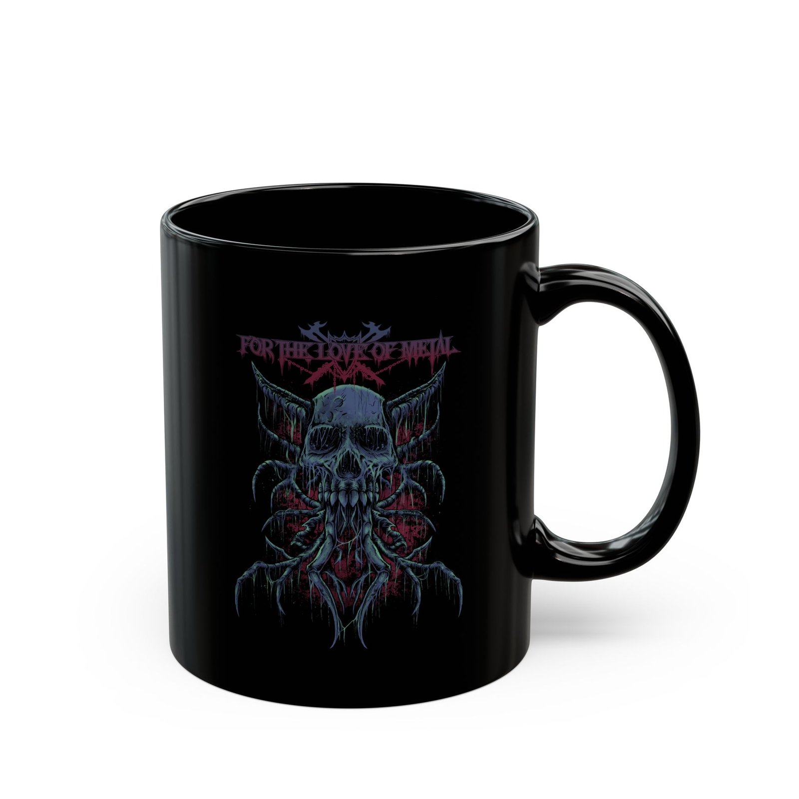 For The Love Of Metal - Nightmare 11oz Black Mugs - Image 3