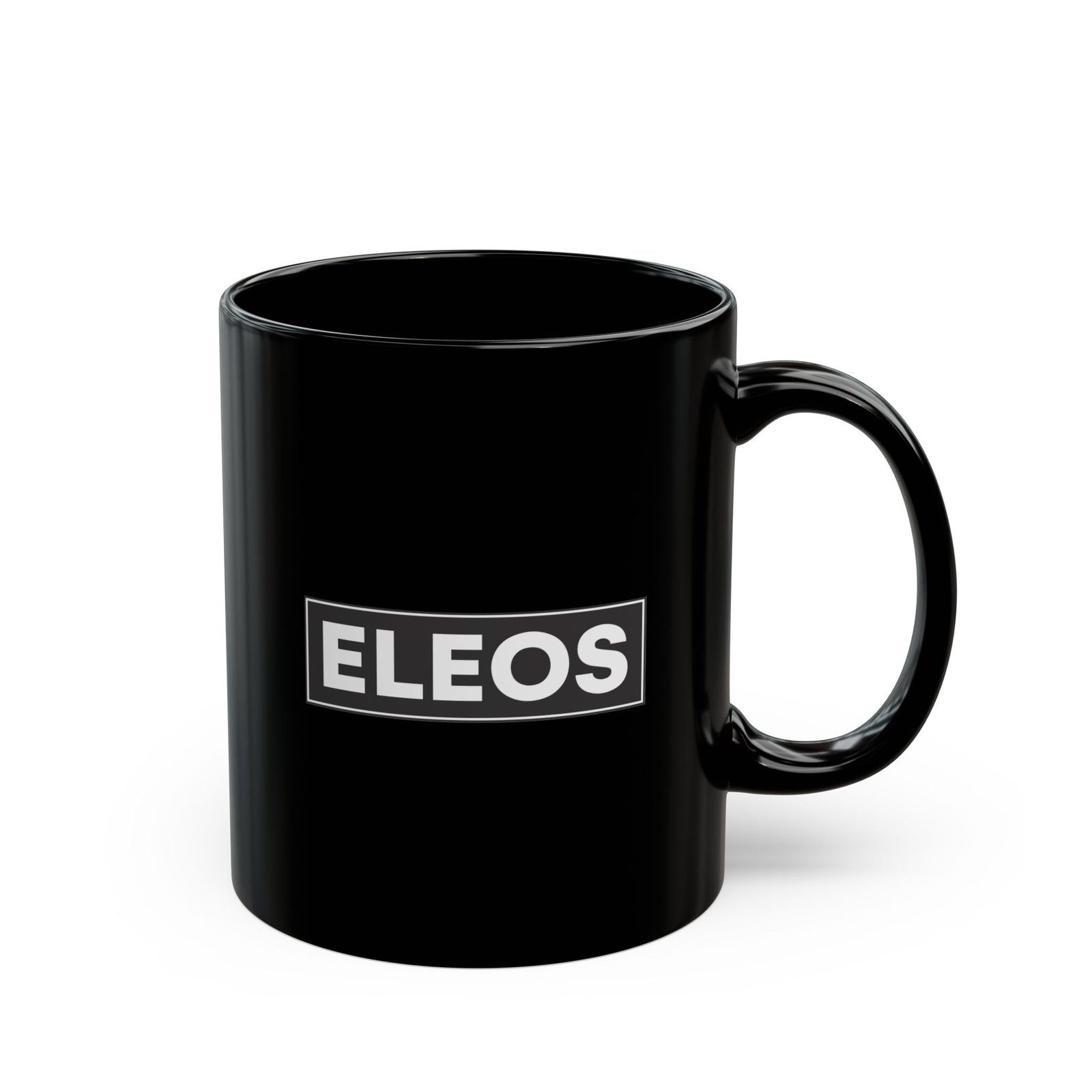 Eleos Logo 11oz Black Mugs - Image 3