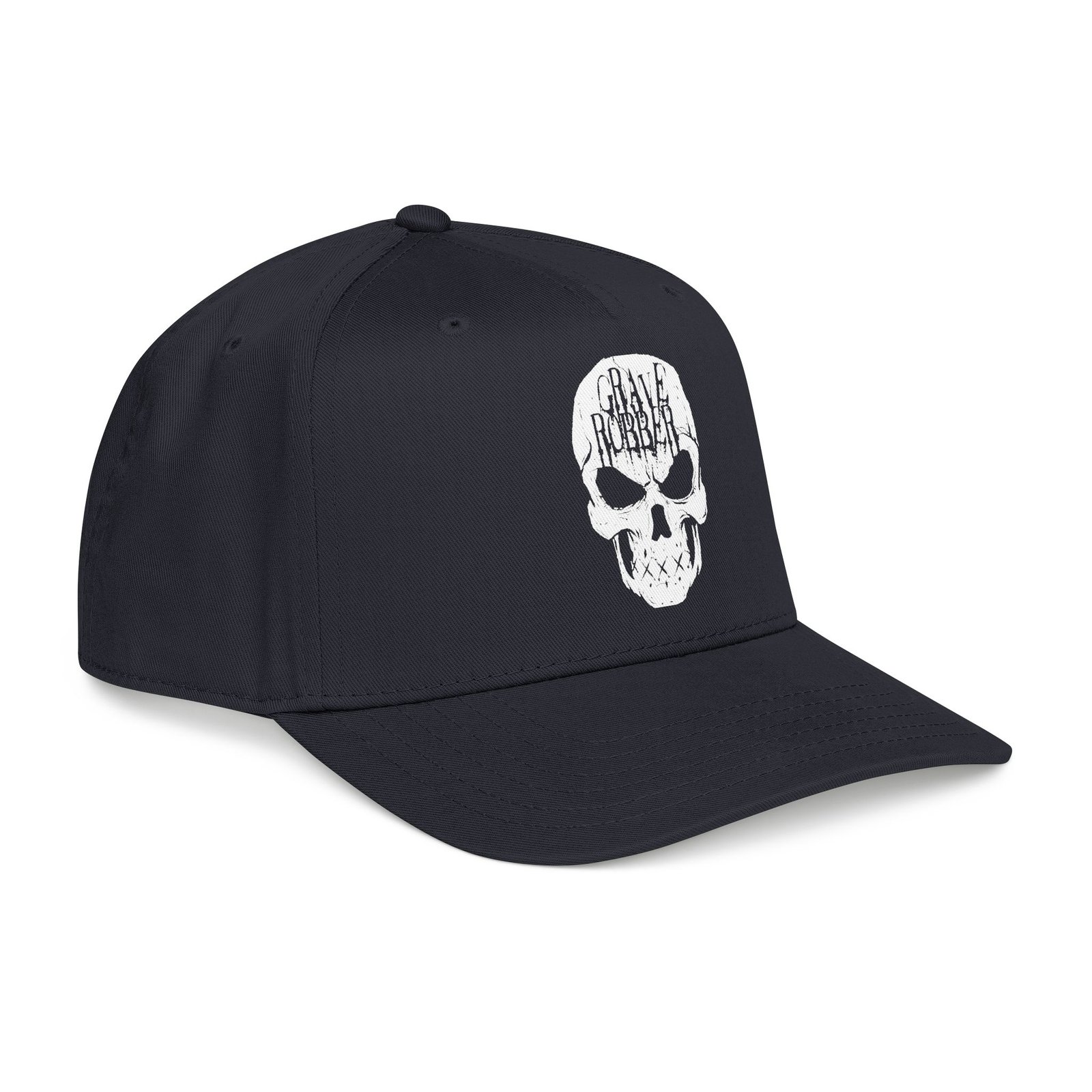 Grave Robber Skull Logo Printed Mid Profile Baseball Cap - Image 2