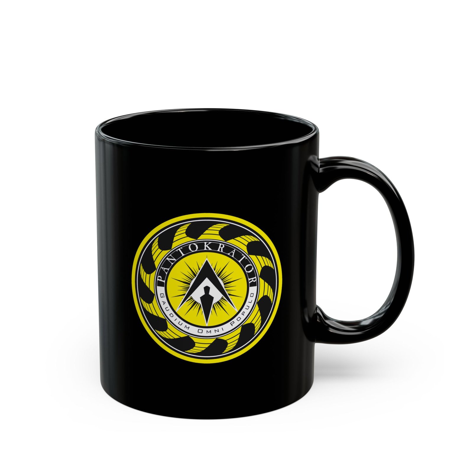 Pantokrator Johannes Emblem 11oz Black Mugs - Image 3