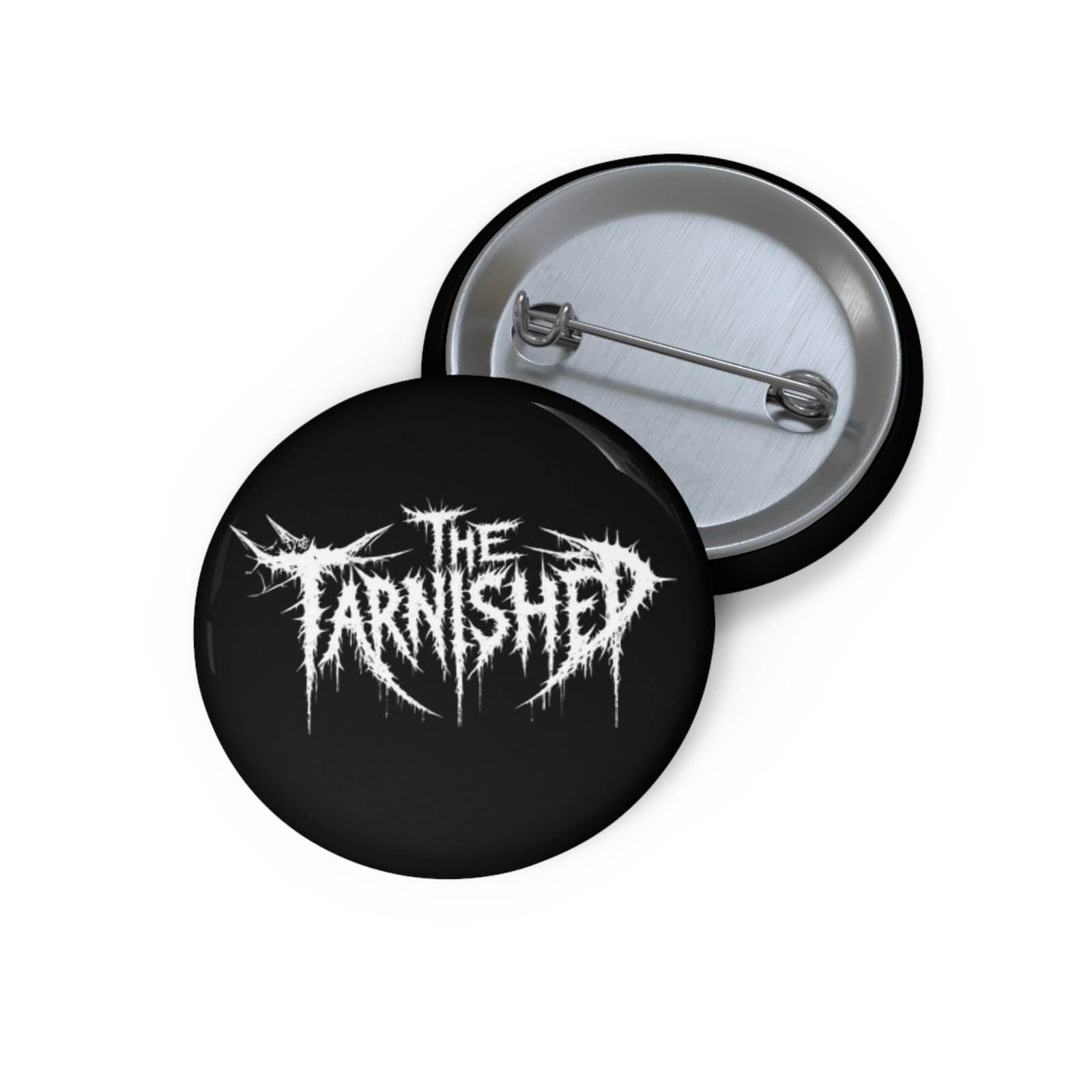 The Tarnished Logo Pin Buttons