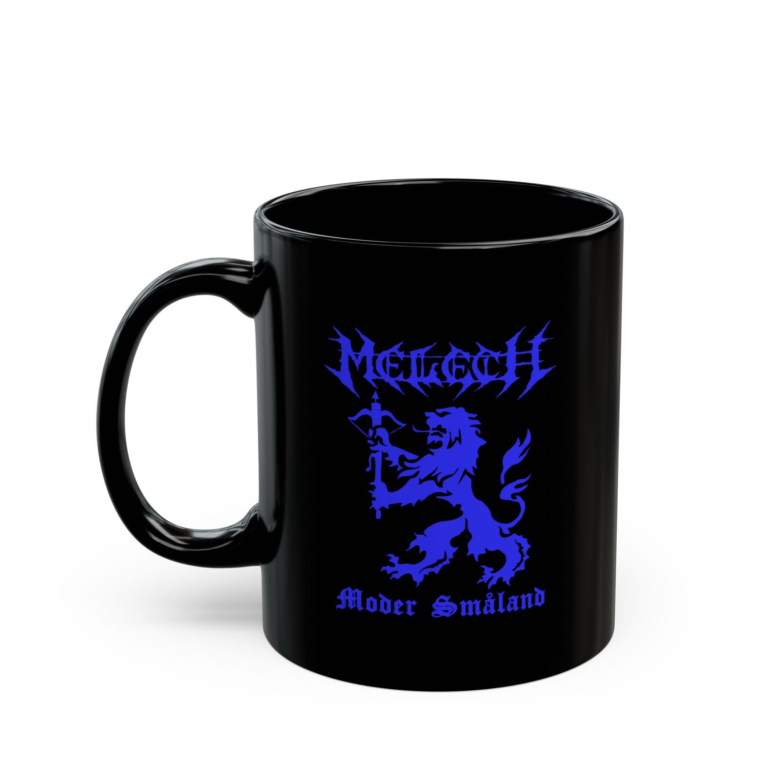 Melech - Moder Småland 11oz Black Mugs (Blue)