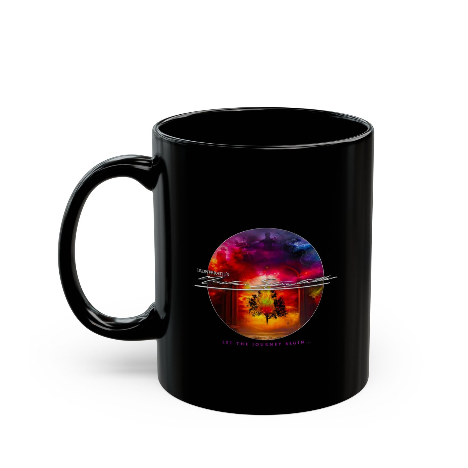 Ironwrath - Master Storyteller Raised Print 11oz Black Mugs