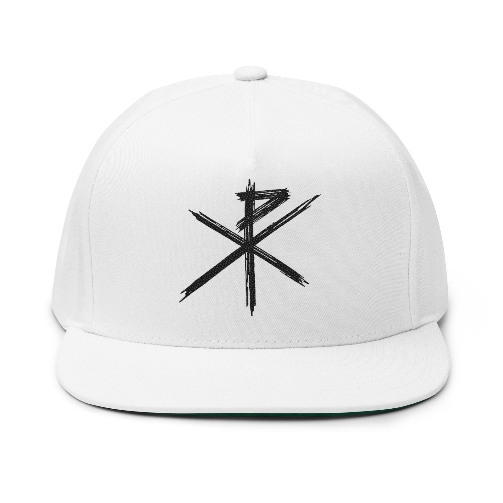 Disciple - Chi Ro Embroidered Flat Bill Cap (Black)