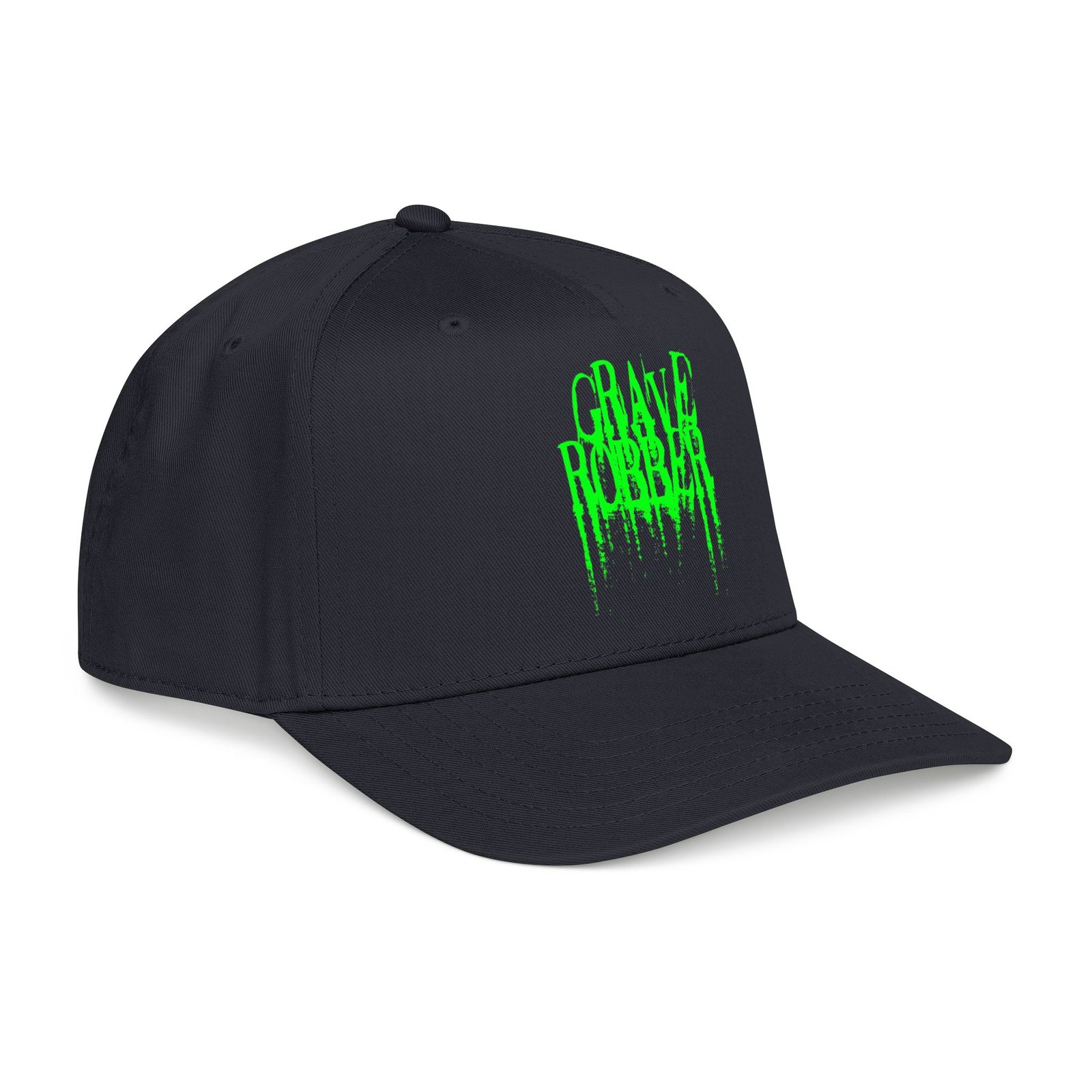 Grave Robber Logo Printed Mid Profile Baseball Cap (Green) - Image 2