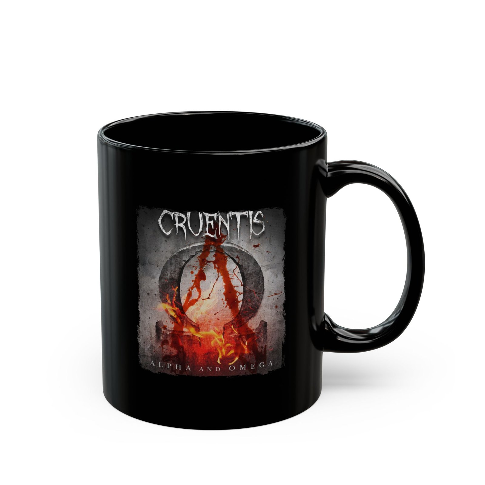 Cruentis - Alpha And Omega 11oz Black Mugs