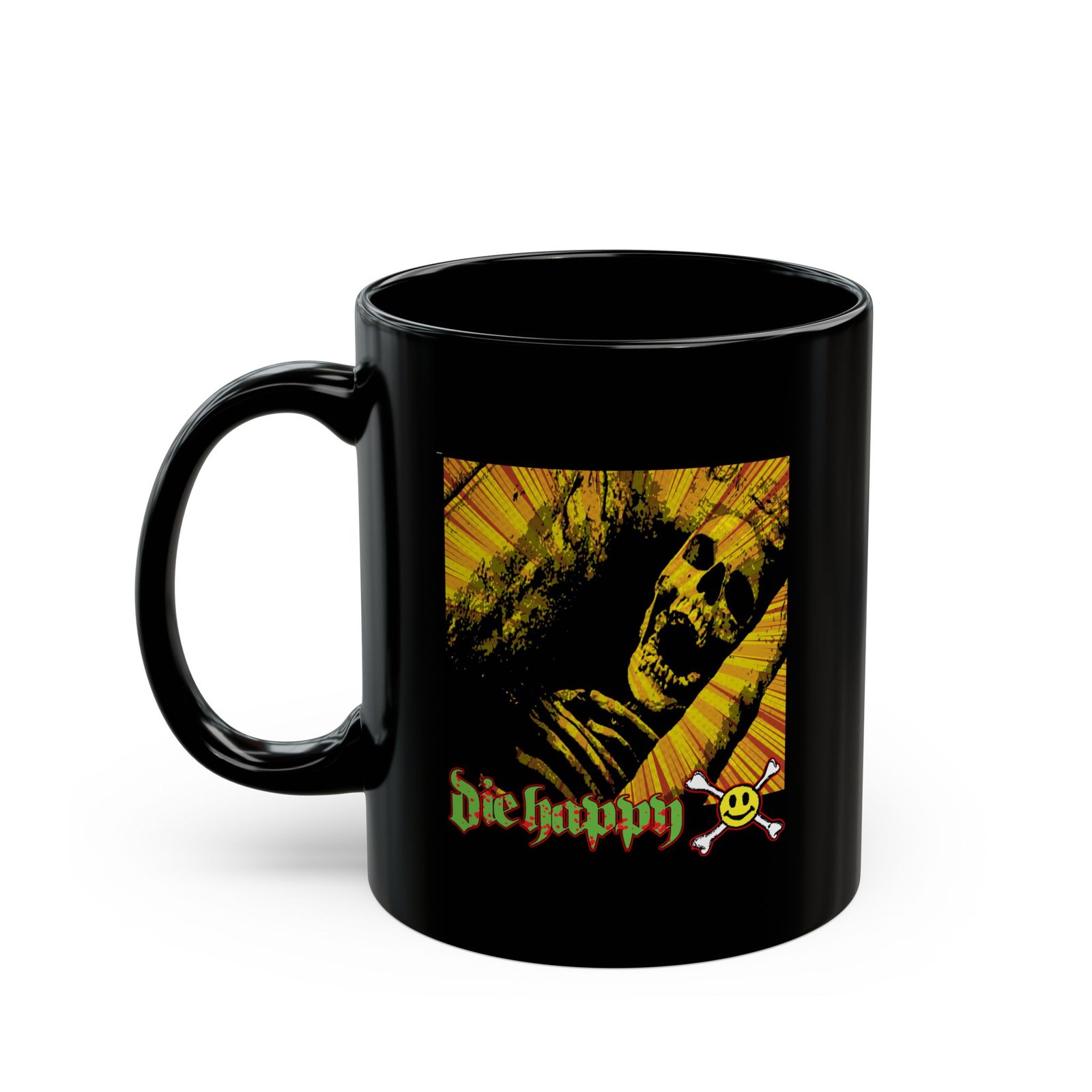 Die Happy New 11oz Black Mugs