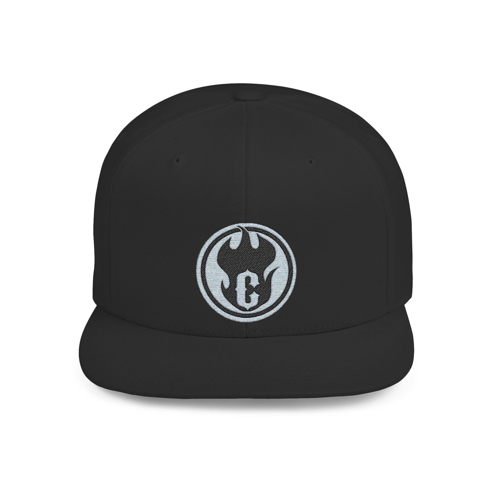 Core Fire Grey Circle Embroidered Flat Bill Snapback