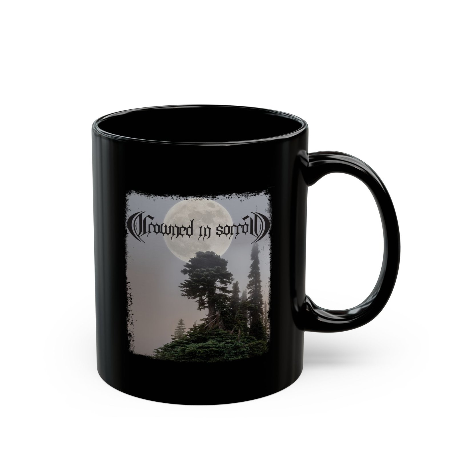 Crowned In Sorrow Tree Moon 11oz Black Mugs