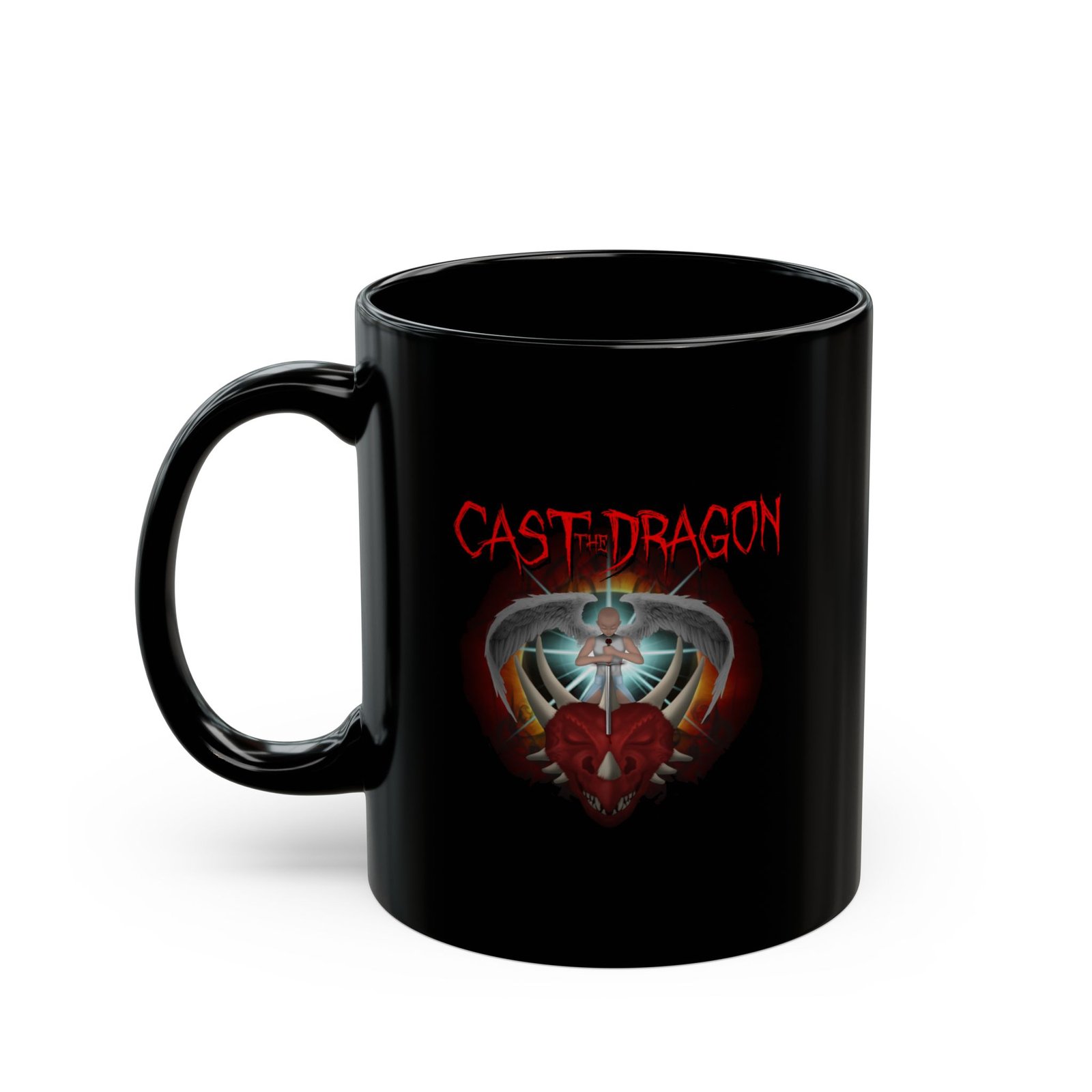 Cast The Dragon - Slayer 11oz Black Mugs