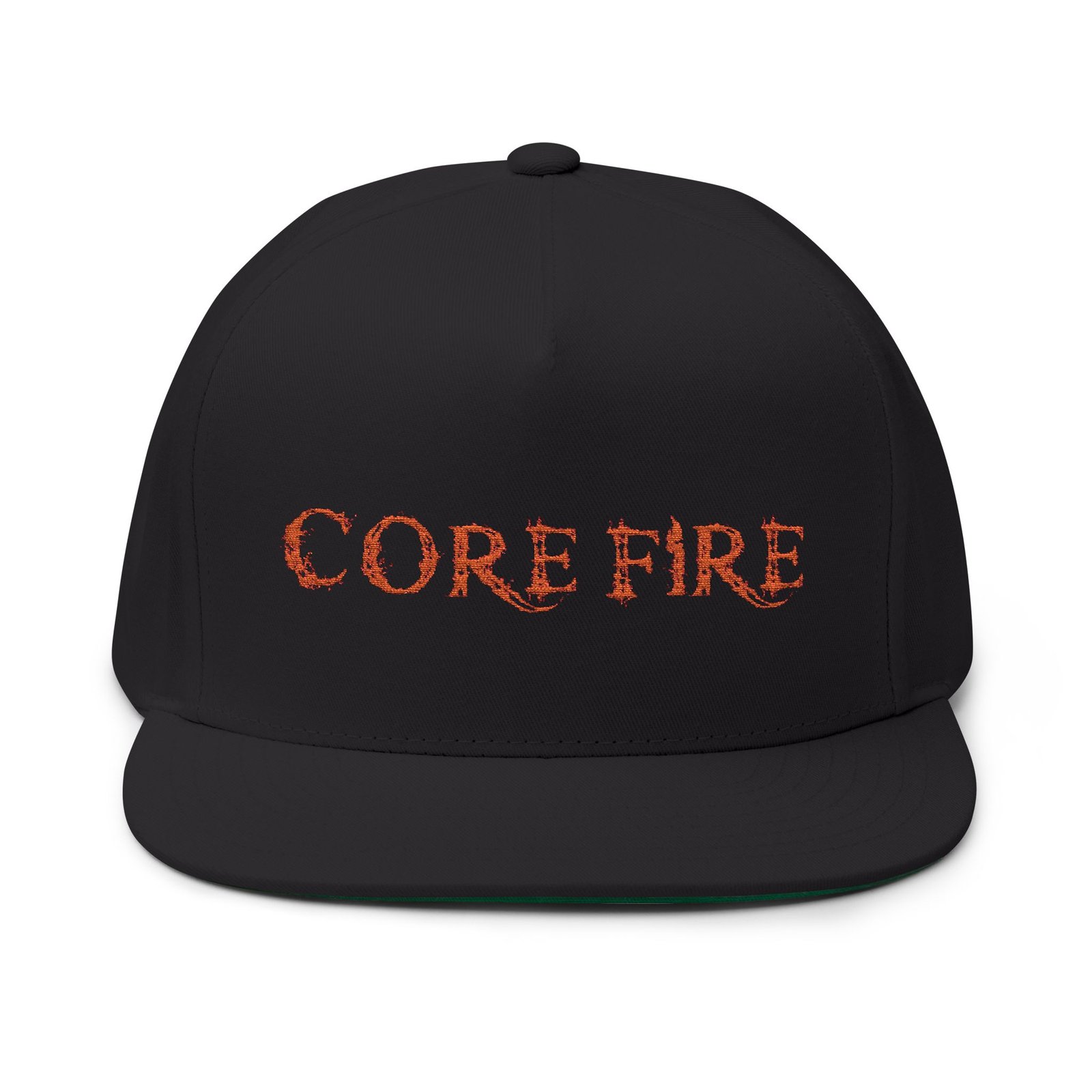 Core Fire Logo Embroidered Flat Bill Cap