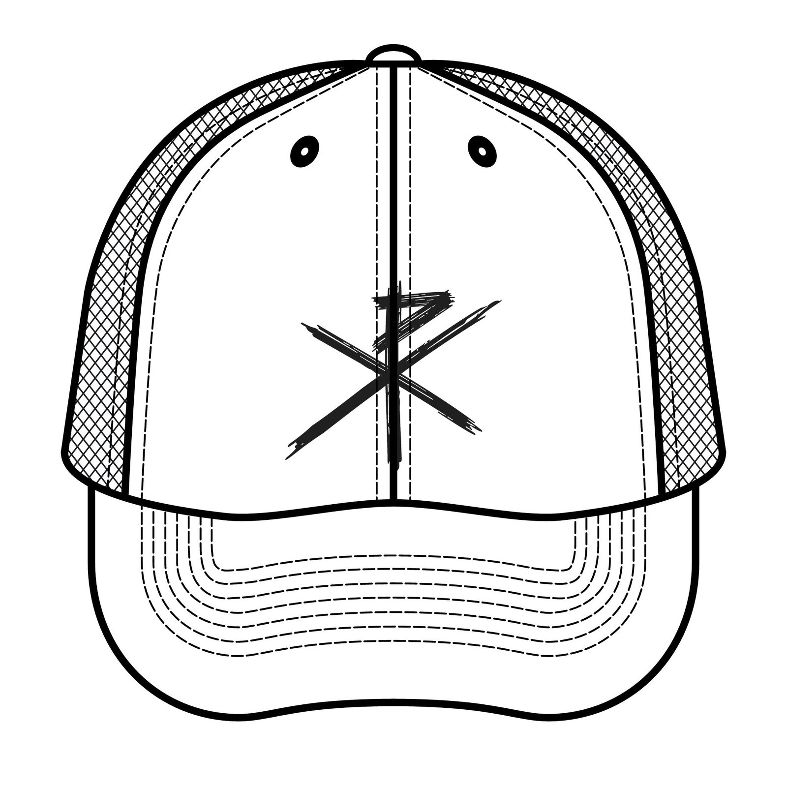 Disciple - Chi Ro Printed Trucker Retro Hat (Black)