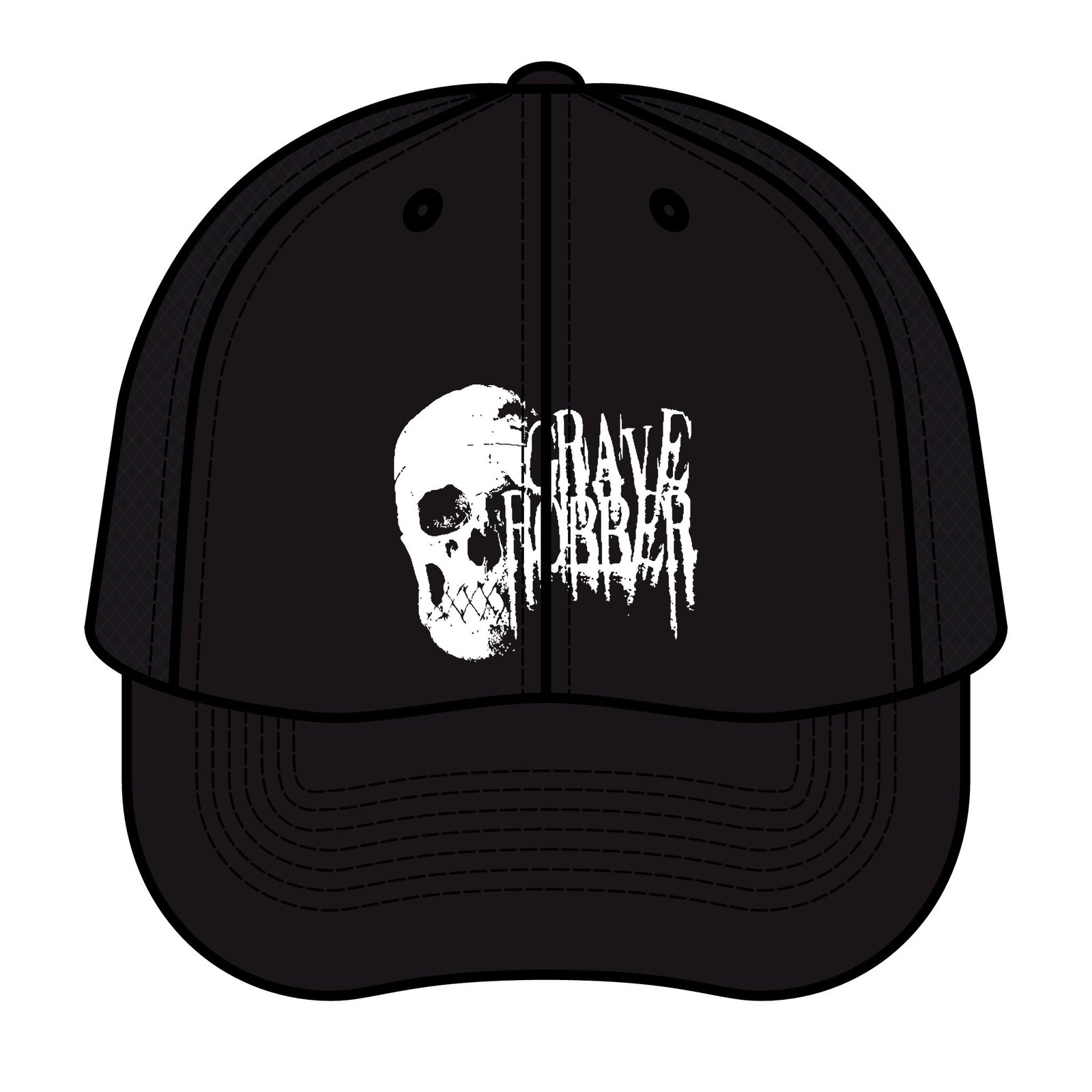 Grave Robber Side Logo Printed Trucker Retro Hat