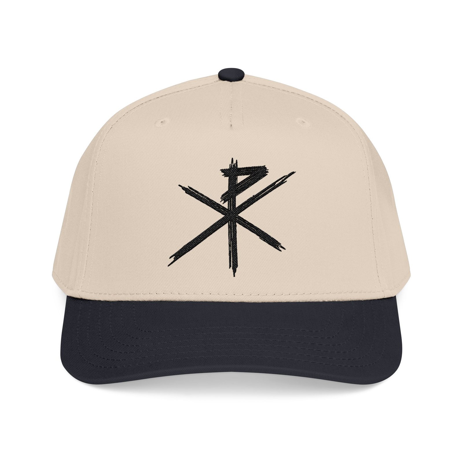 Disciple - Chi Ro Embroidered Mid Profile Baseball Cap (Black)