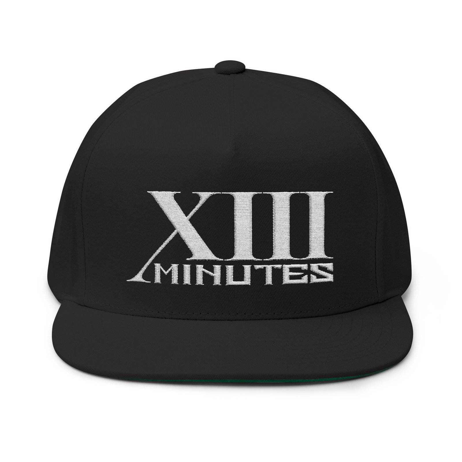 XIII Minutes Logo Embroidered Flat Bill Cap