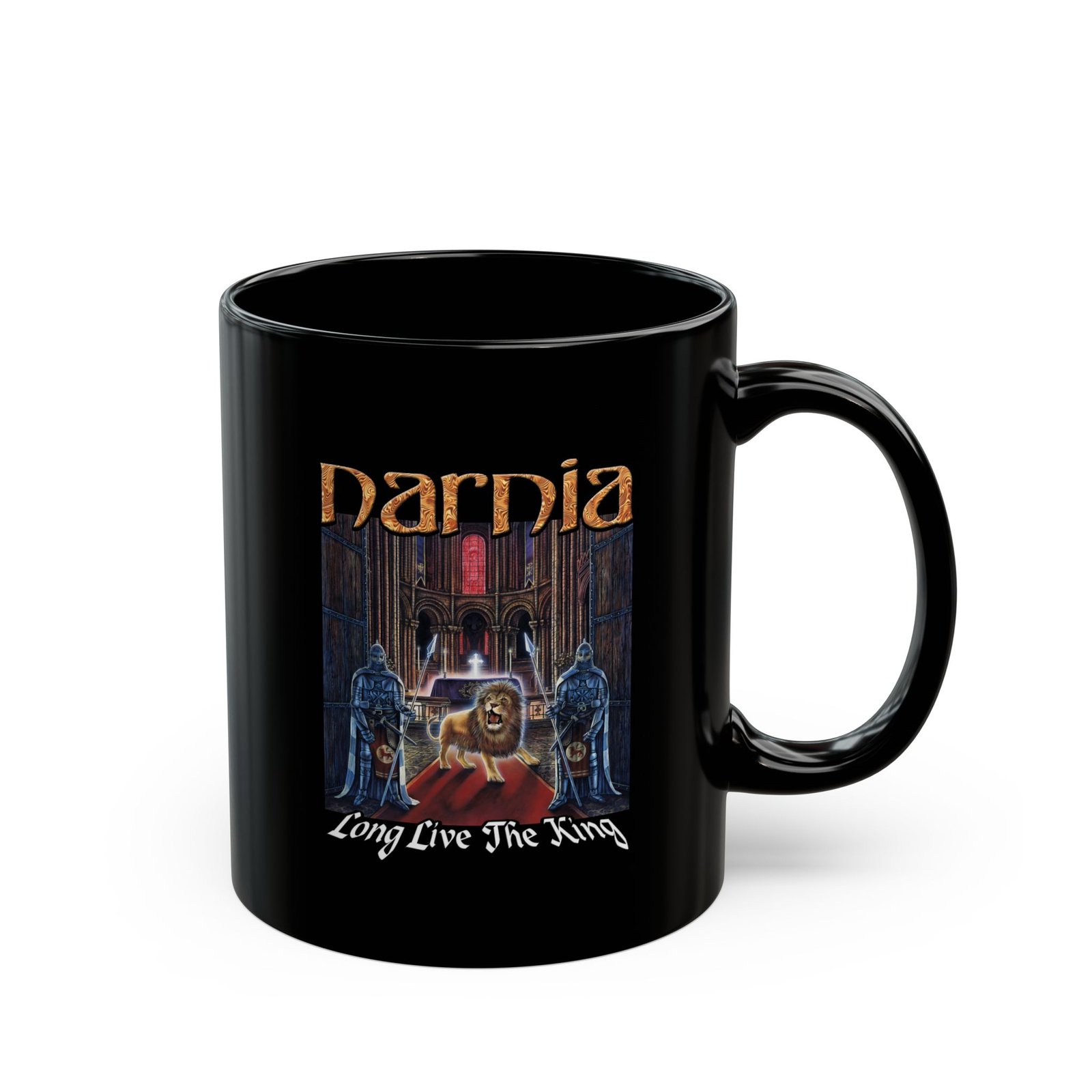 Narnia - Long Live The King 11oz Black Mugs - Image 3