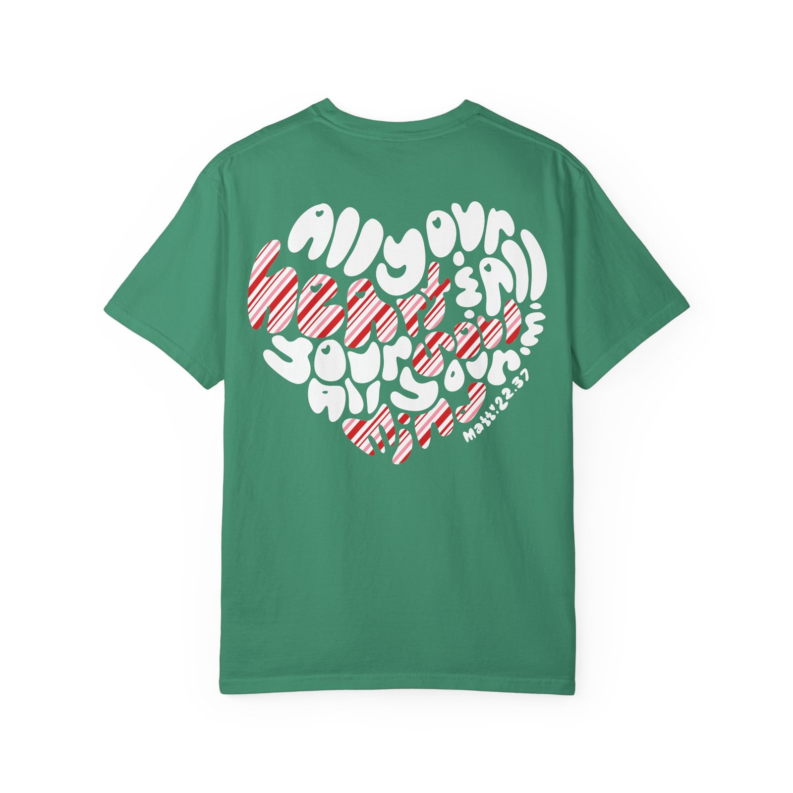 A.Y.E. - Heart Soul And Mind Candy Cane Edition Unisex Garment-Dyed T-shirt - Image 2