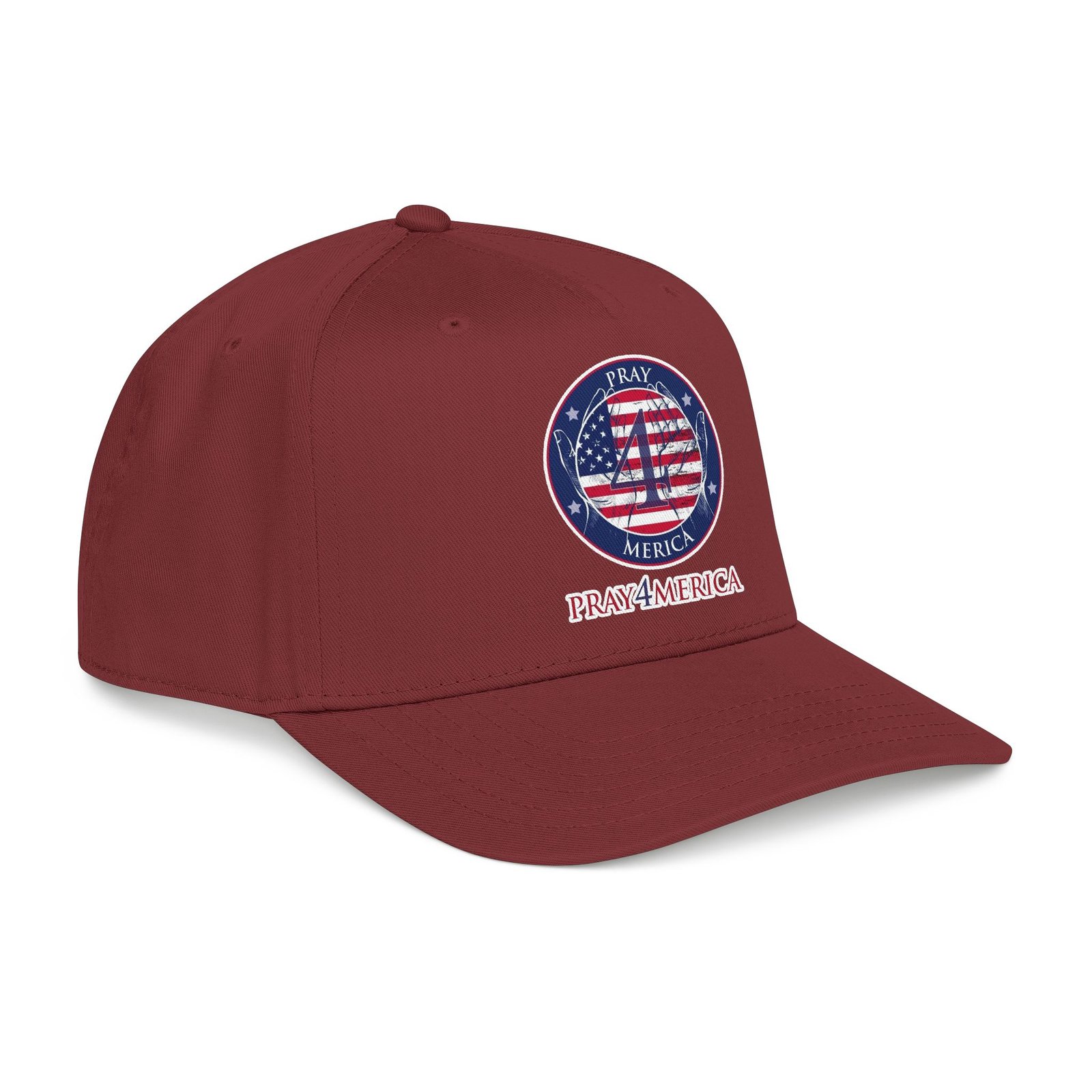 Pray4Merica Logo Printed Mid Profile Baseball Cap - Image 6