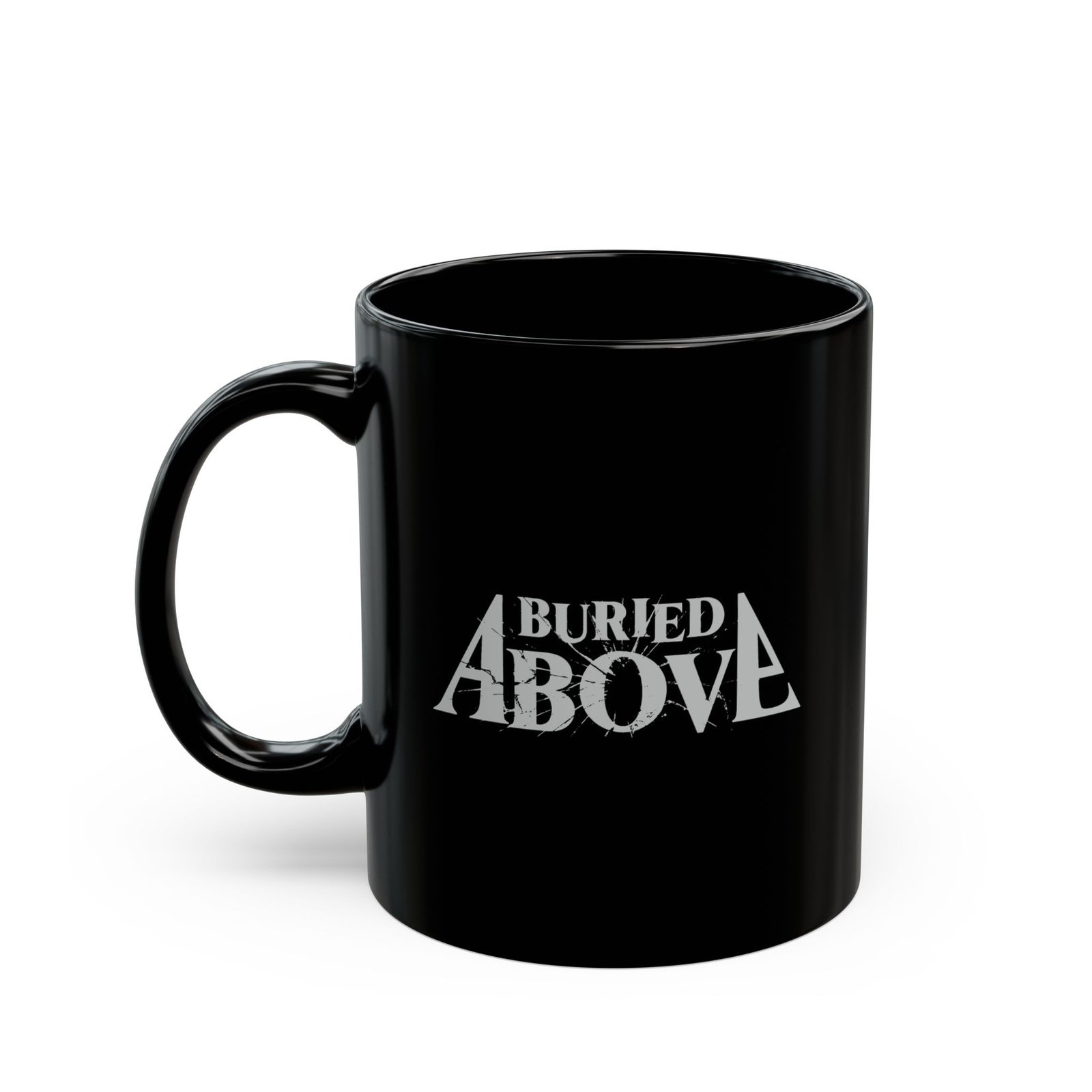 Buried Above Logo 11oz Black Mugs (Grey)