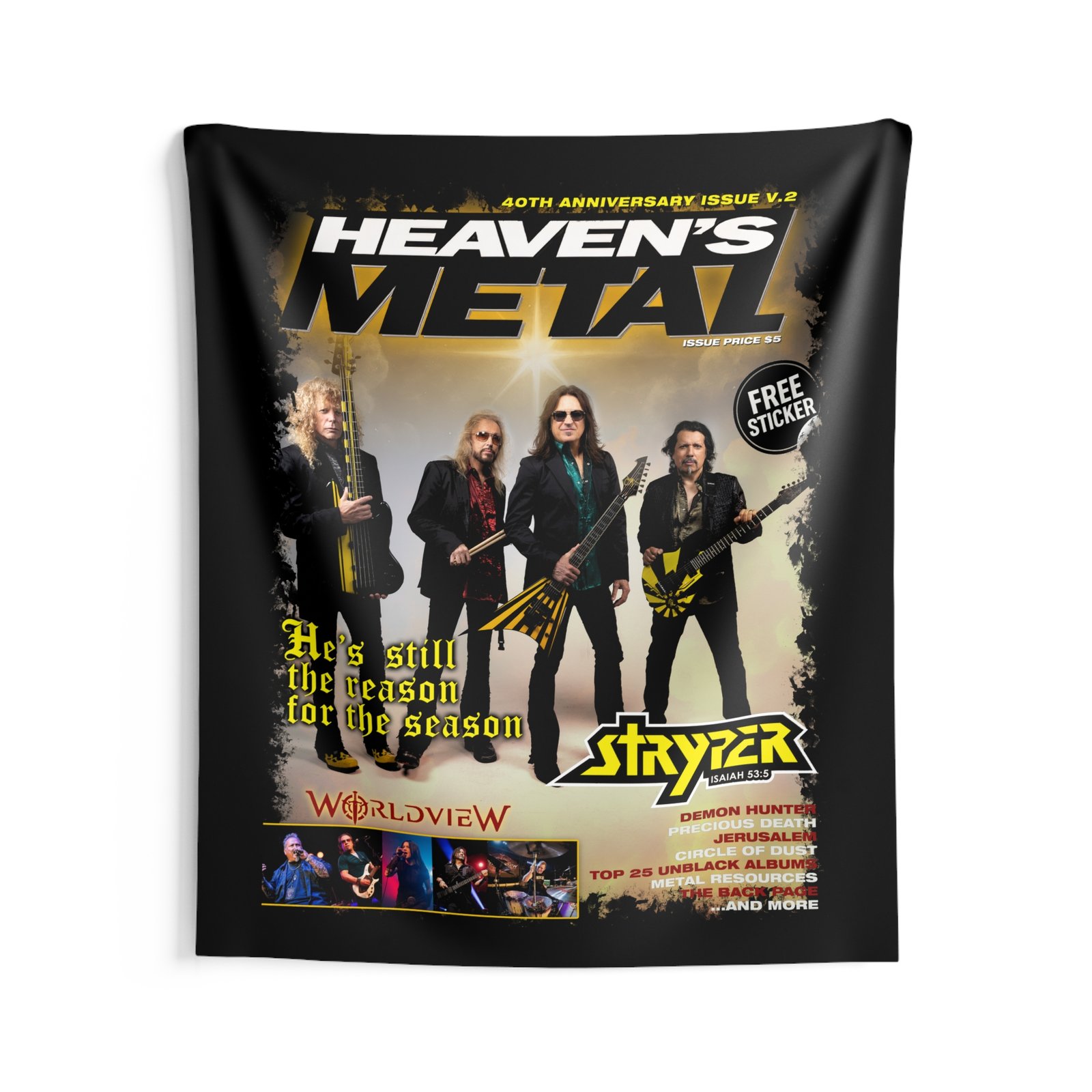 Heaven's Metal - Christmas Edition - Stryper Indoor Wall Tapestries