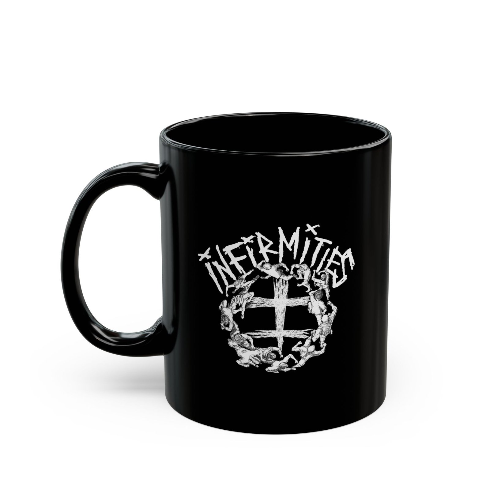 Infirmities Circle Pit Logo 11oz Black Mugs