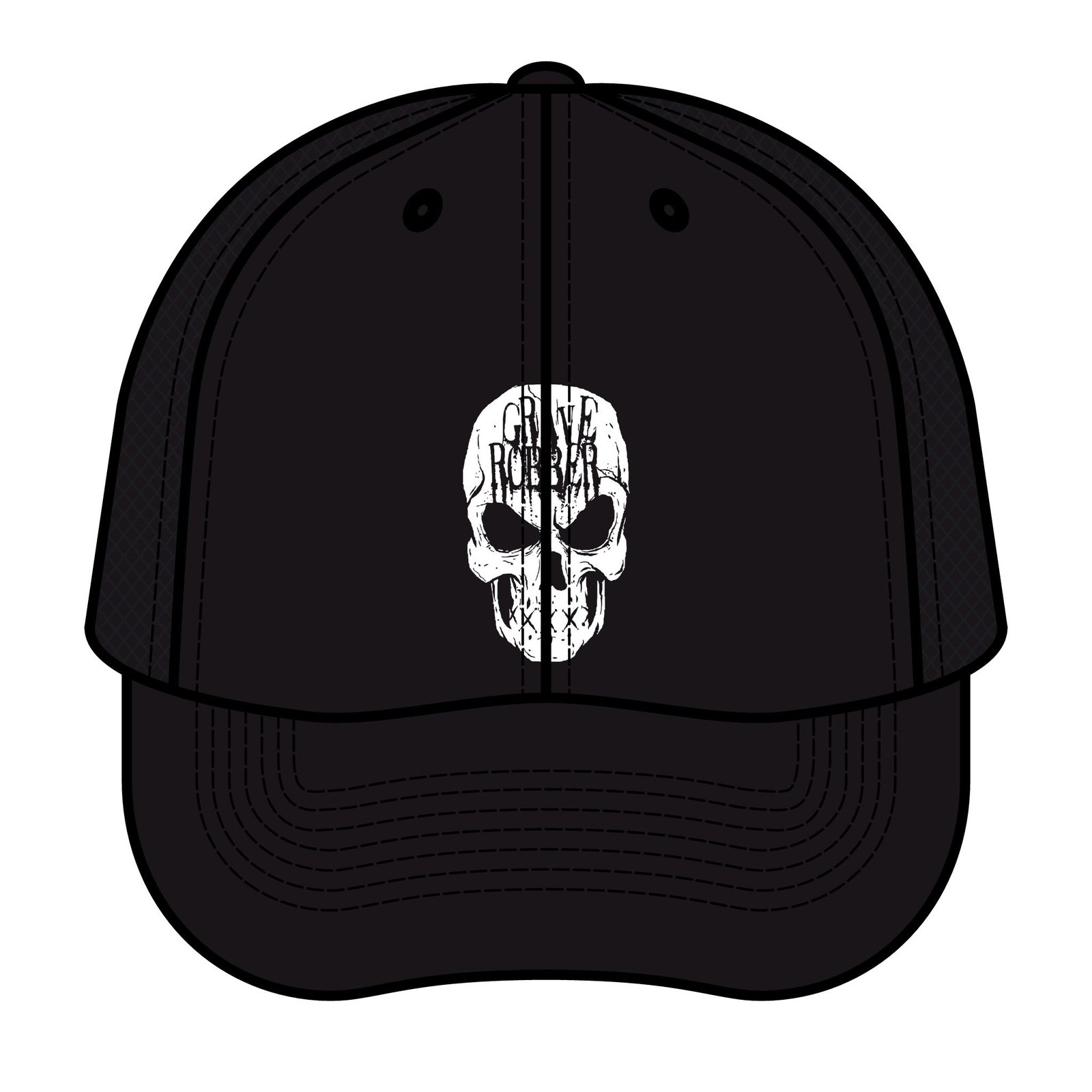 Grave Robber Skull Logo Printed Trucker Retro Hat