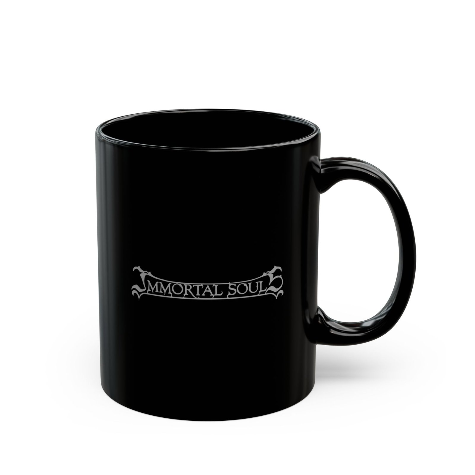 Immortal Souls Logo 11oz Black Mugs (Grey) - Image 3