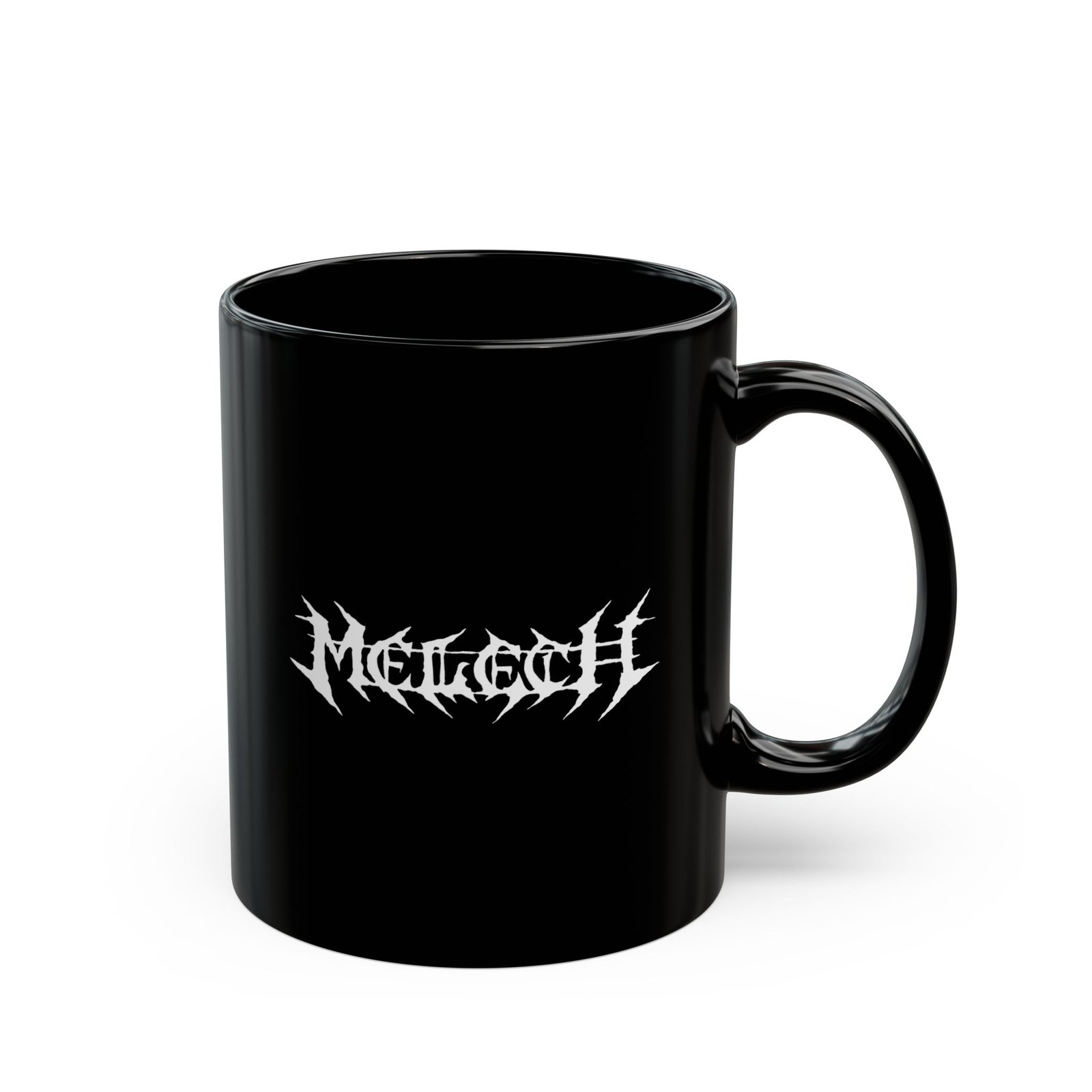 Melech Logo 11oz Black Mugs - Image 3