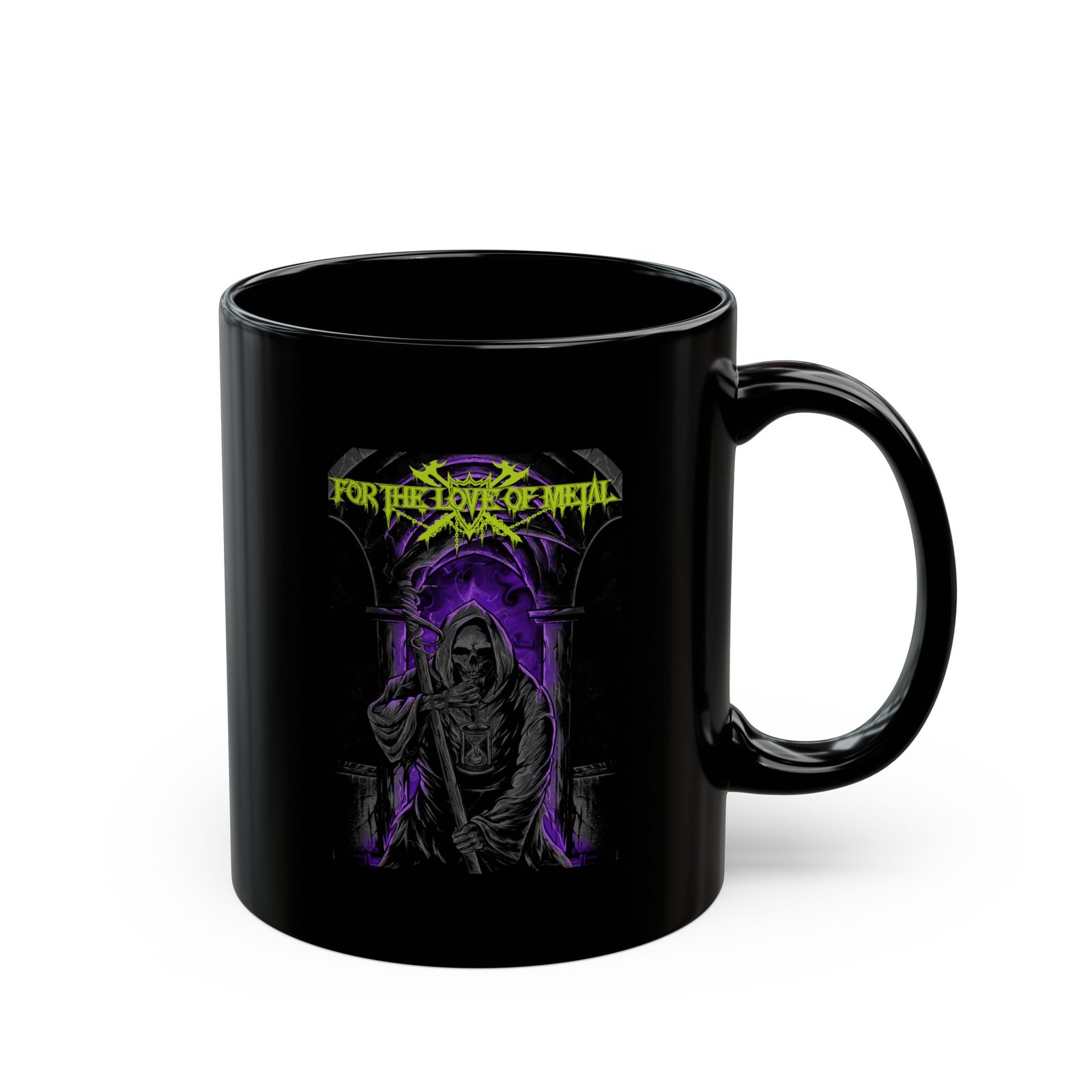 For The Love Of Metal - Grim Reaper 11oz Black Mugs - Image 3