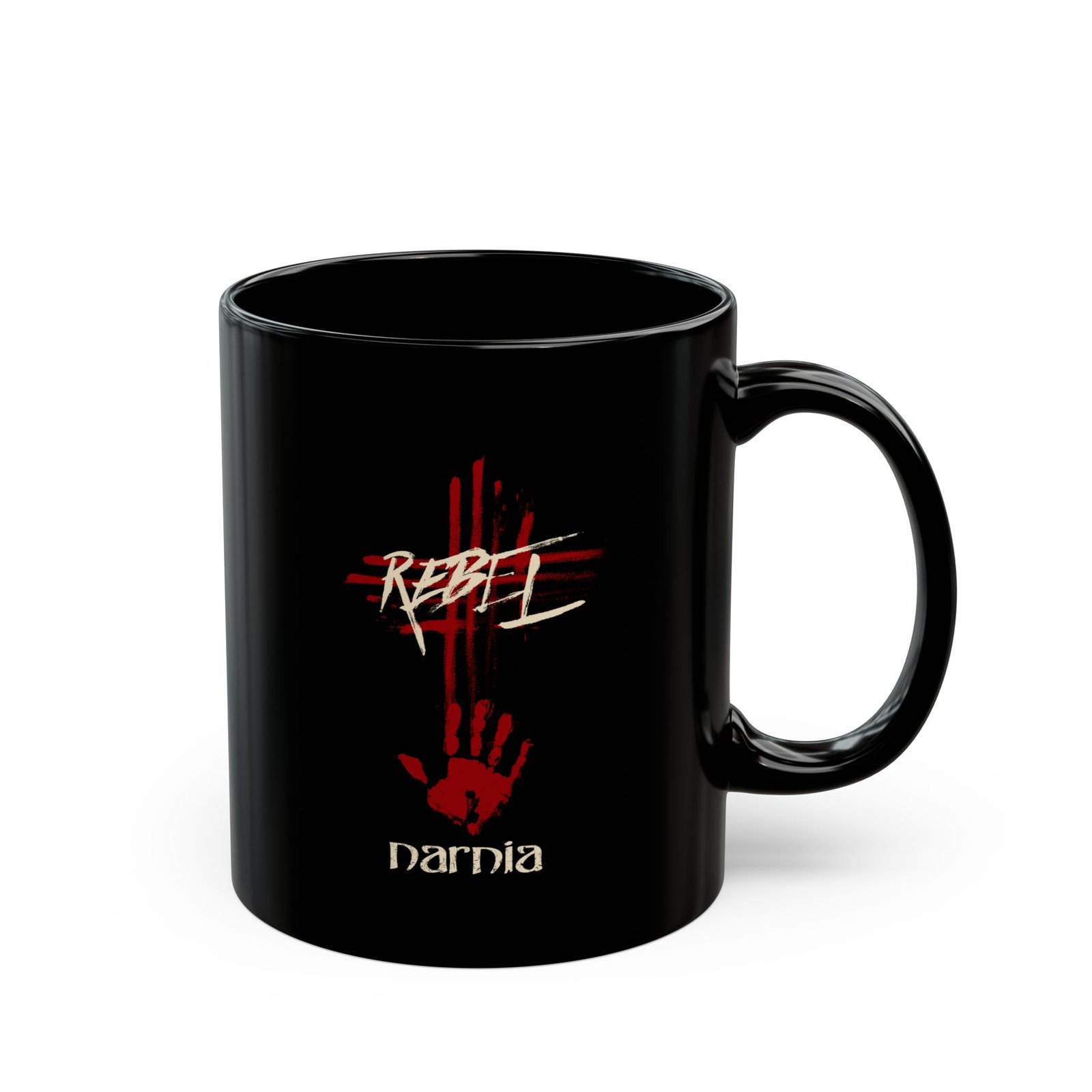Narnia - Rebel Cross 11oz Black Mugs - Image 3
