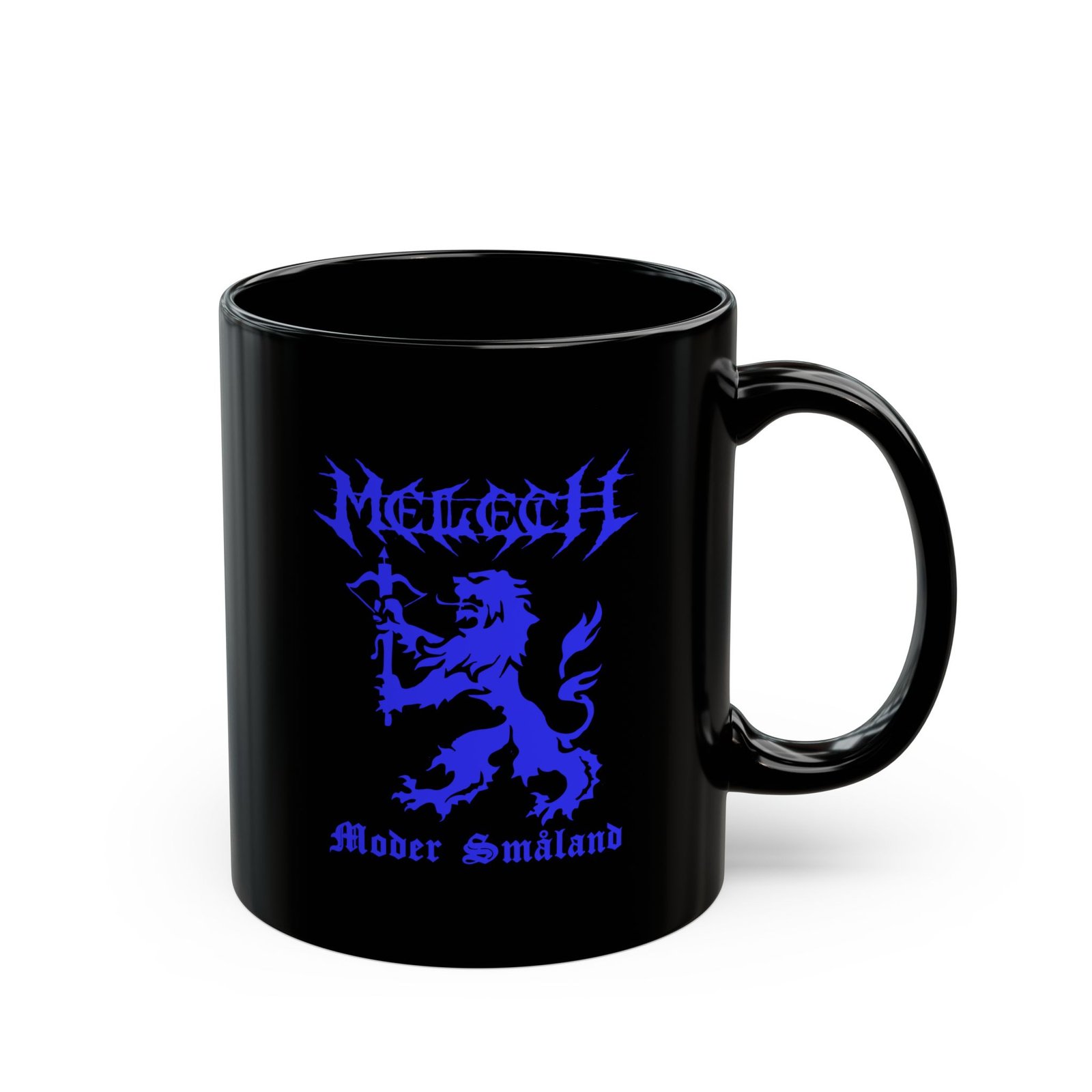 Melech - Moder Småland 11oz Black Mugs (Blue) - Image 3