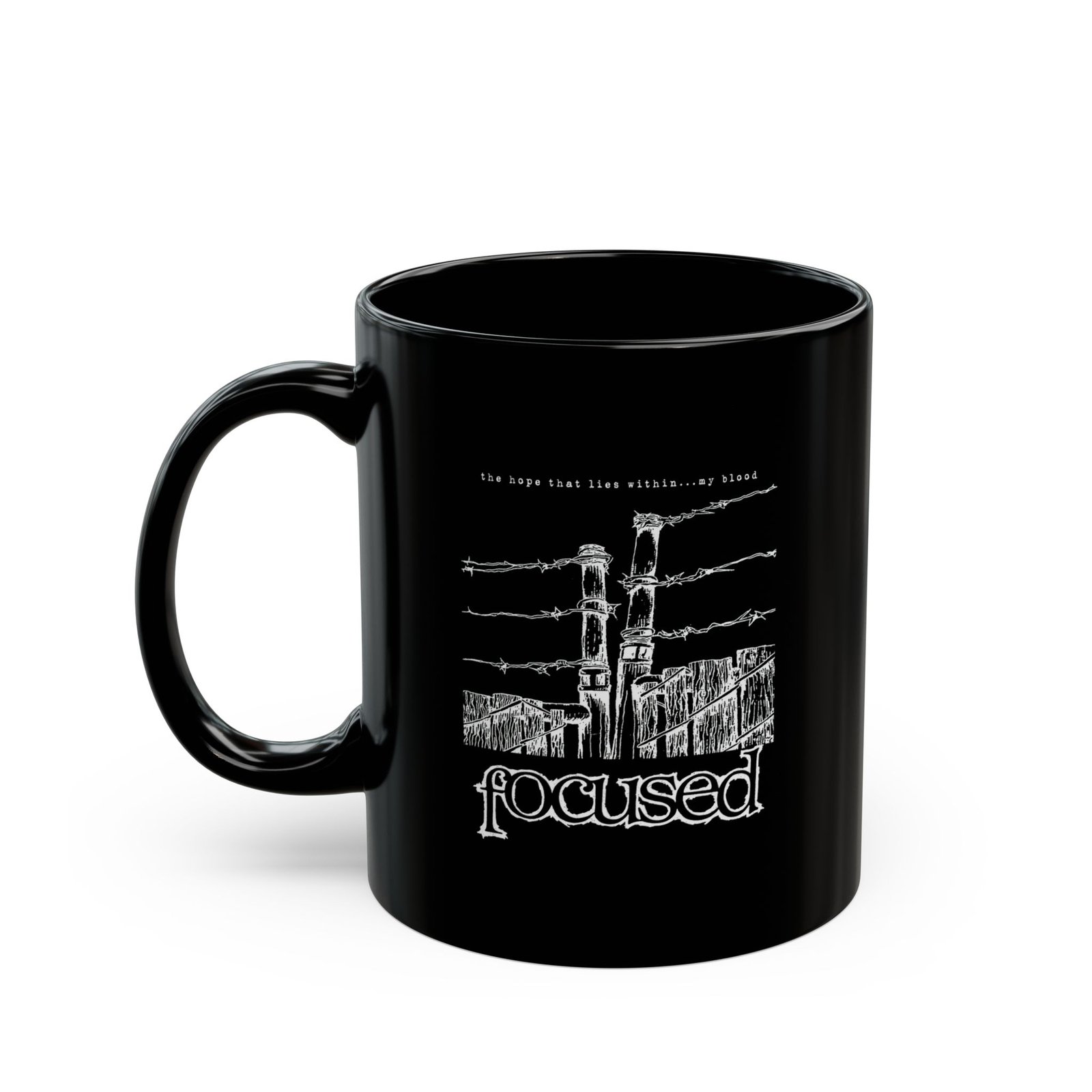 Focused - The Hope That Lies Within 11oz Black Mugs