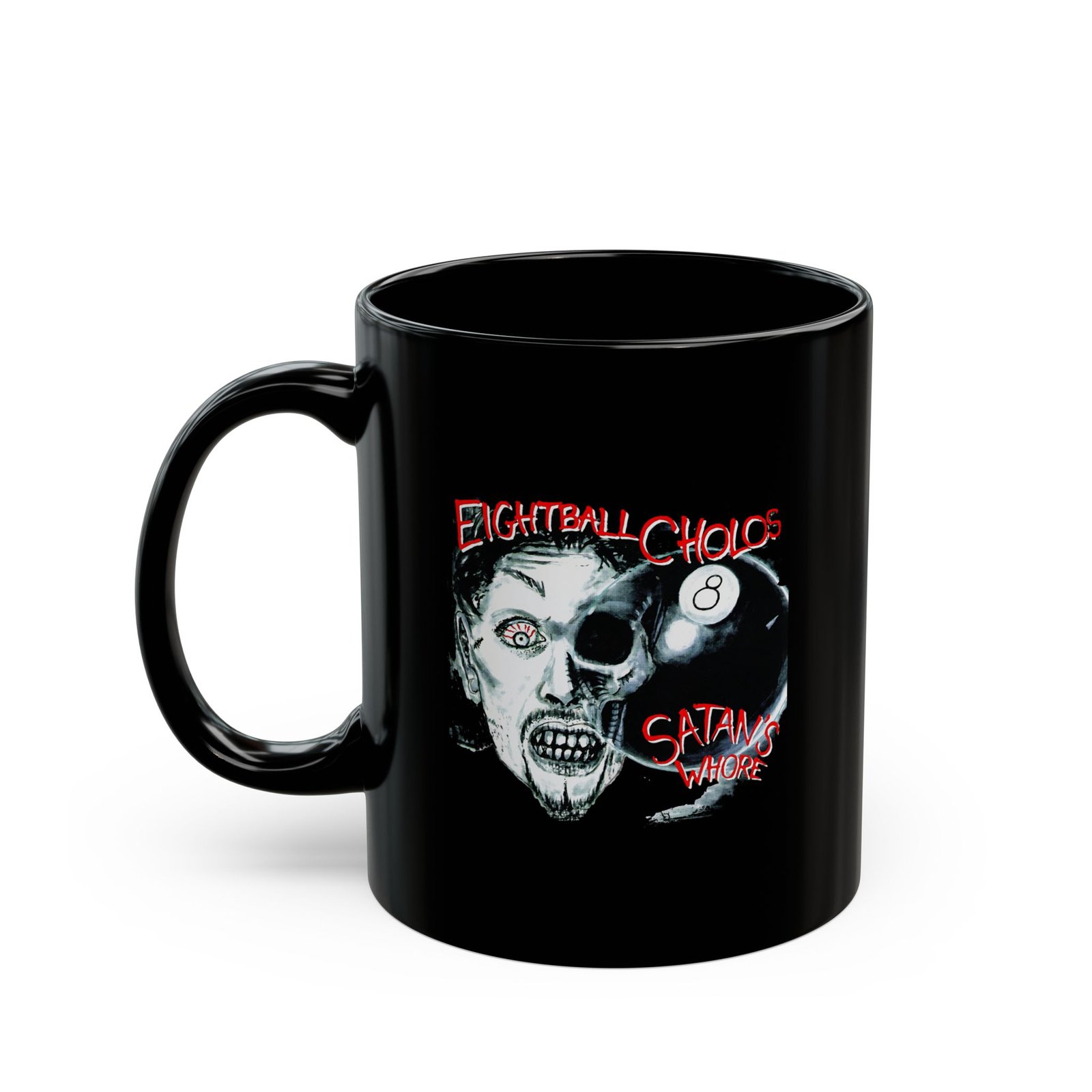Eightball Cholos - Satan's Whore 11oz Black Mugs