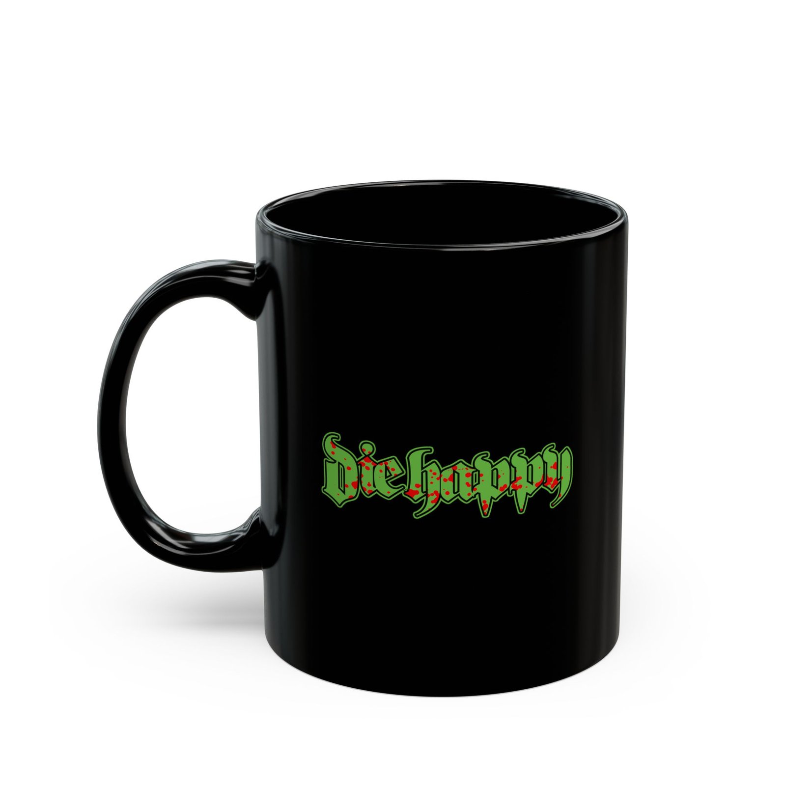 Die Happy New Logo 11oz Black Mugs