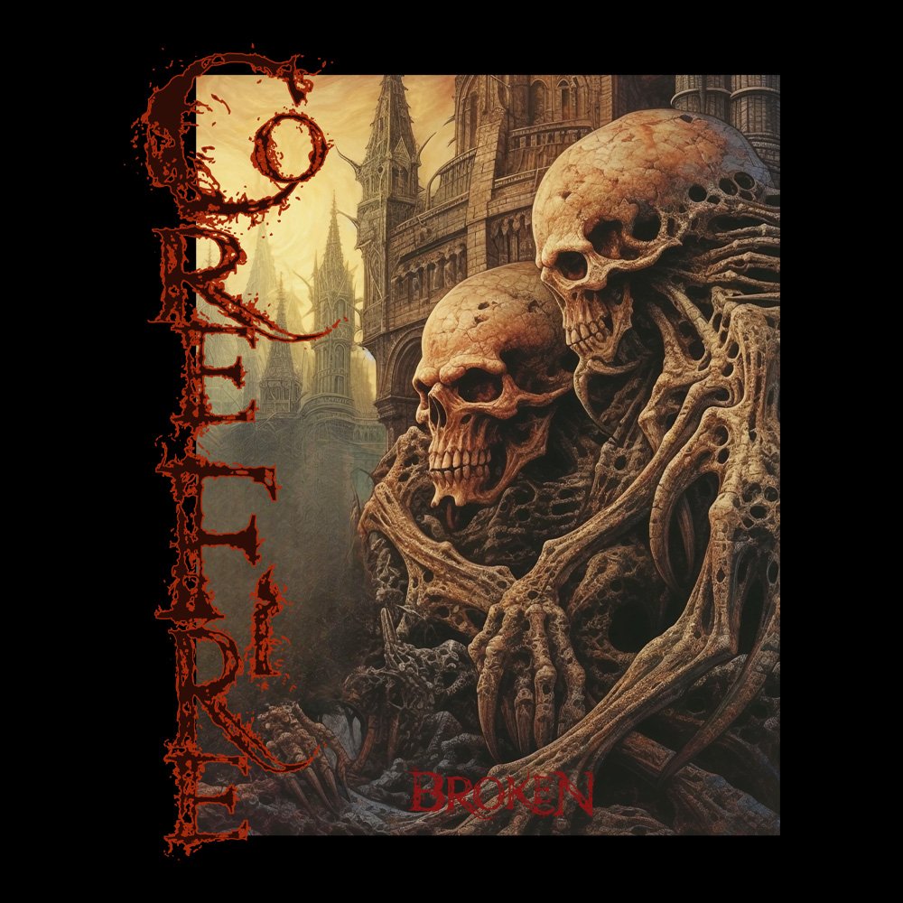 Core Fire - Broken - Black Denim Printed Patches (2 sizes)