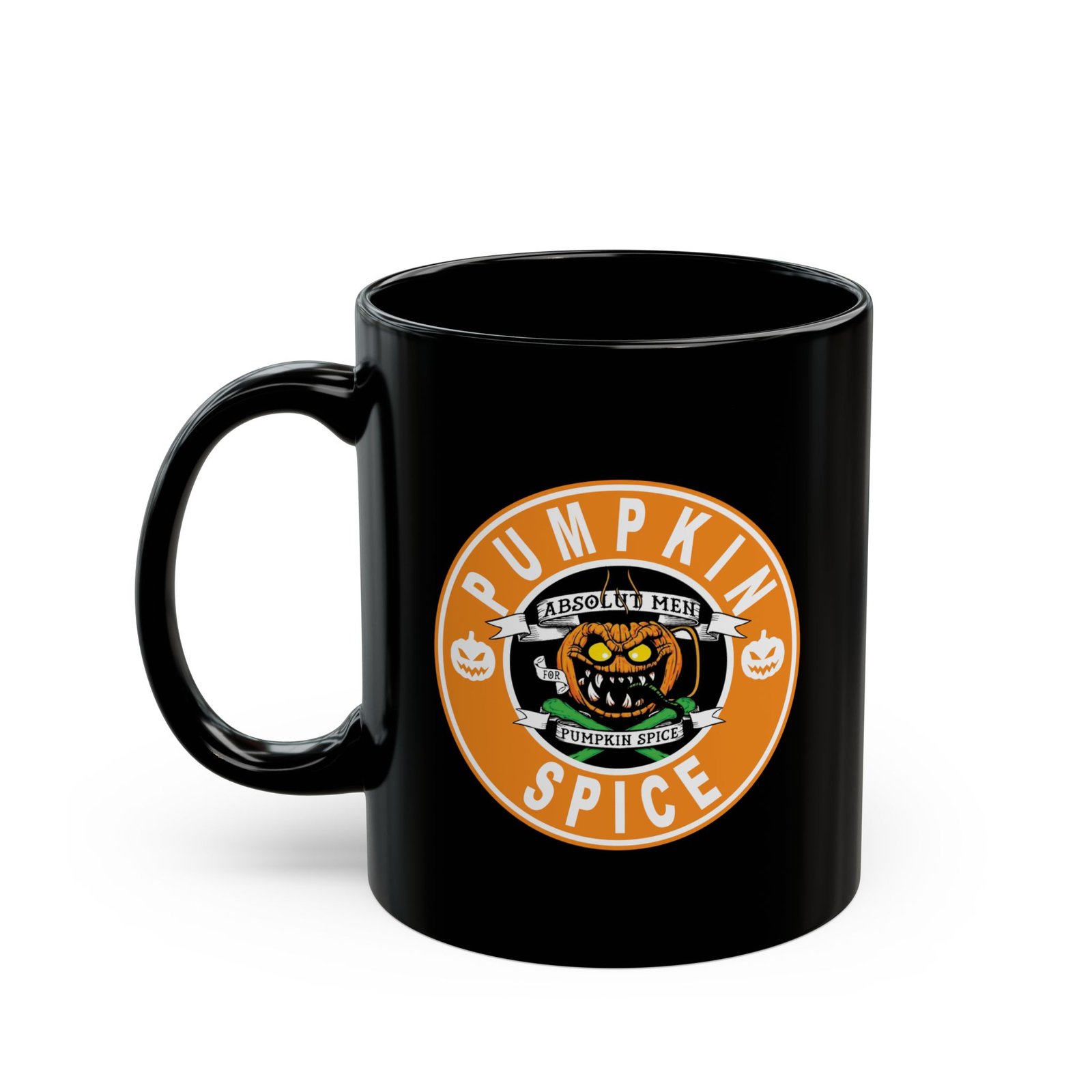 AMPS - Pumpkin Spice Logo 11oz Black Mugs