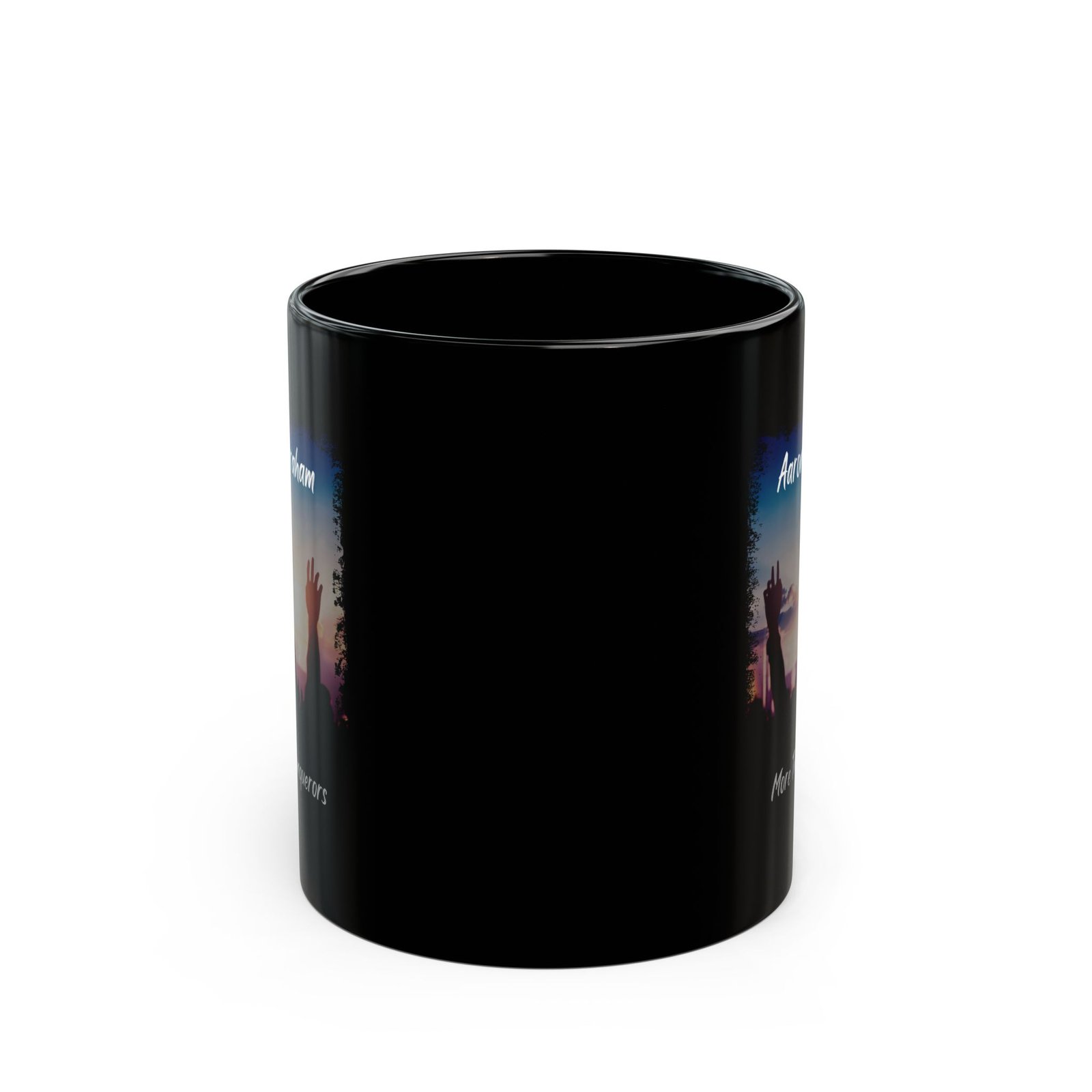 Aaron V Graham - More Than Conquerors 11oz Black Mugs - Image 2
