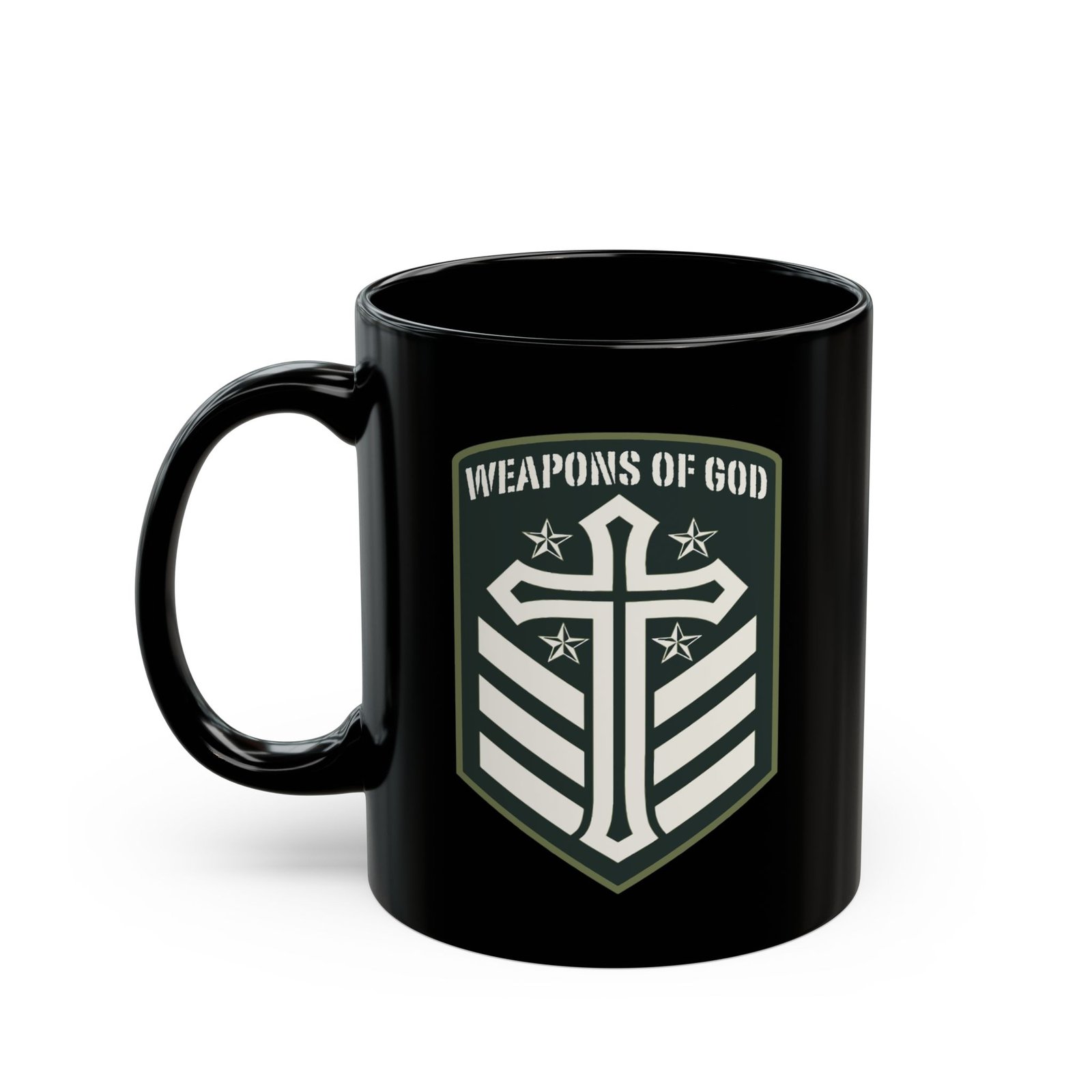 Weapons Of God Emblem 11oz Black Mugs
