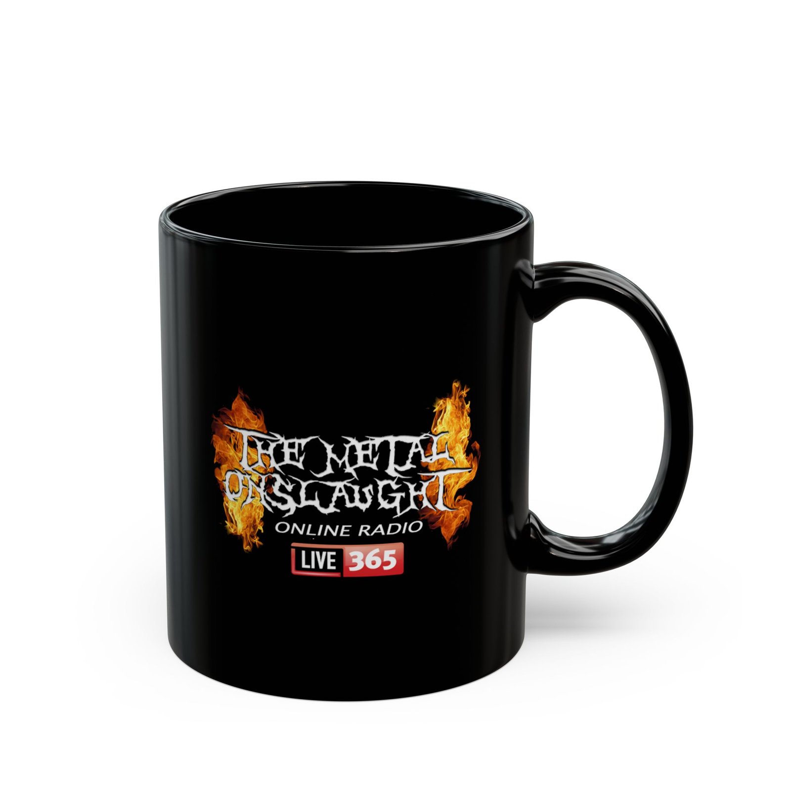 The Metal Onslaught Radio365 11oz Black Mugs - Image 3