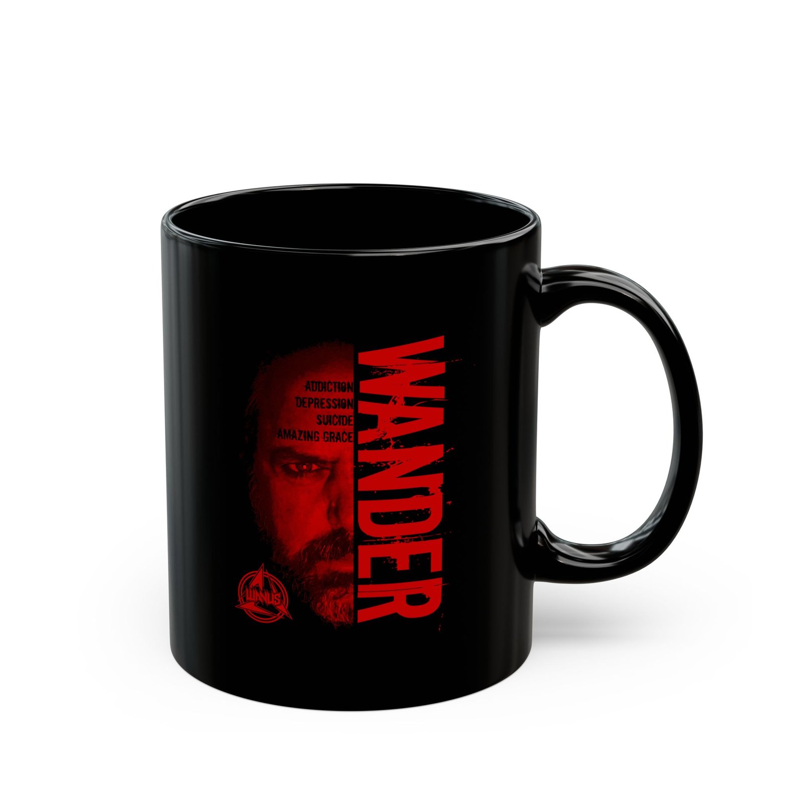 Wanus - Wander Red 11oz Black Mugs - Image 3