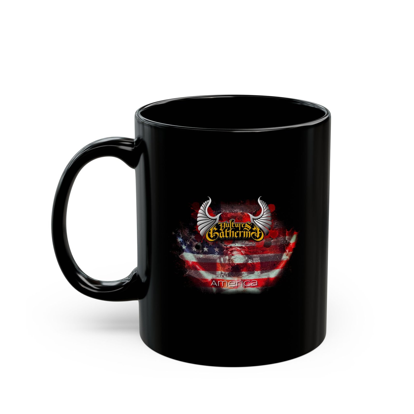 Vultures Gathering - America 11oz Black Mugs