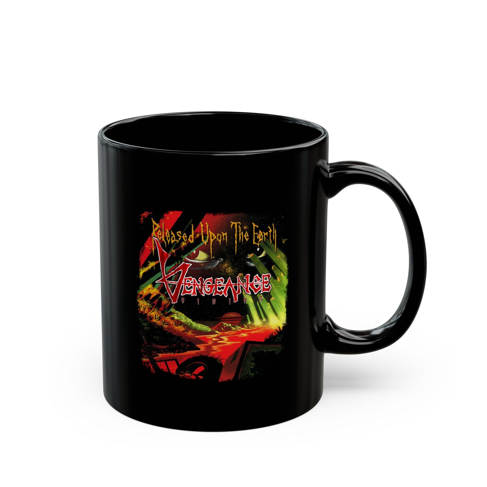 Vengeance Rising - Released Upon The Earth 11oz Black Mugs - Image 3