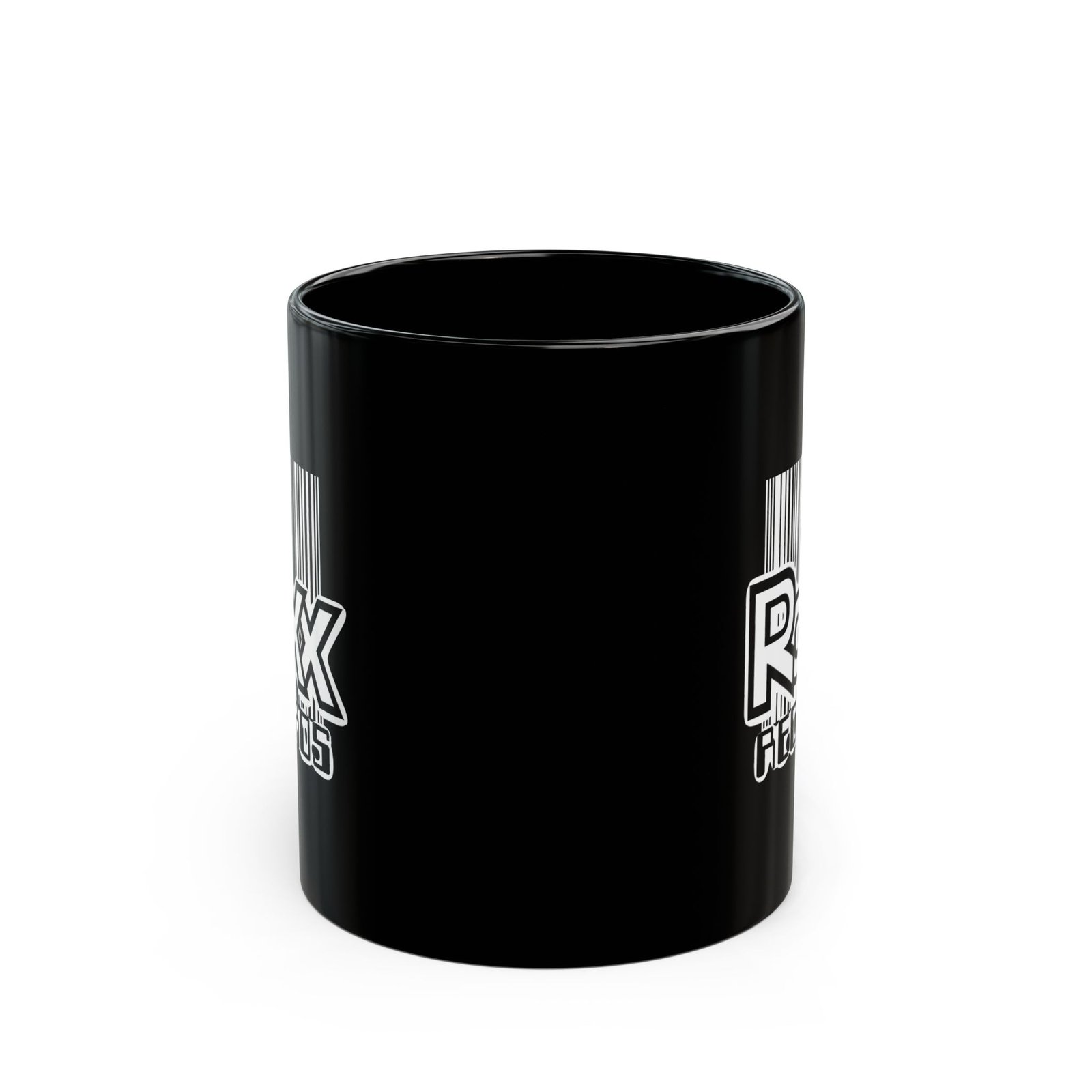 Roxx Records Logo 11oz Black Mugs - Image 2
