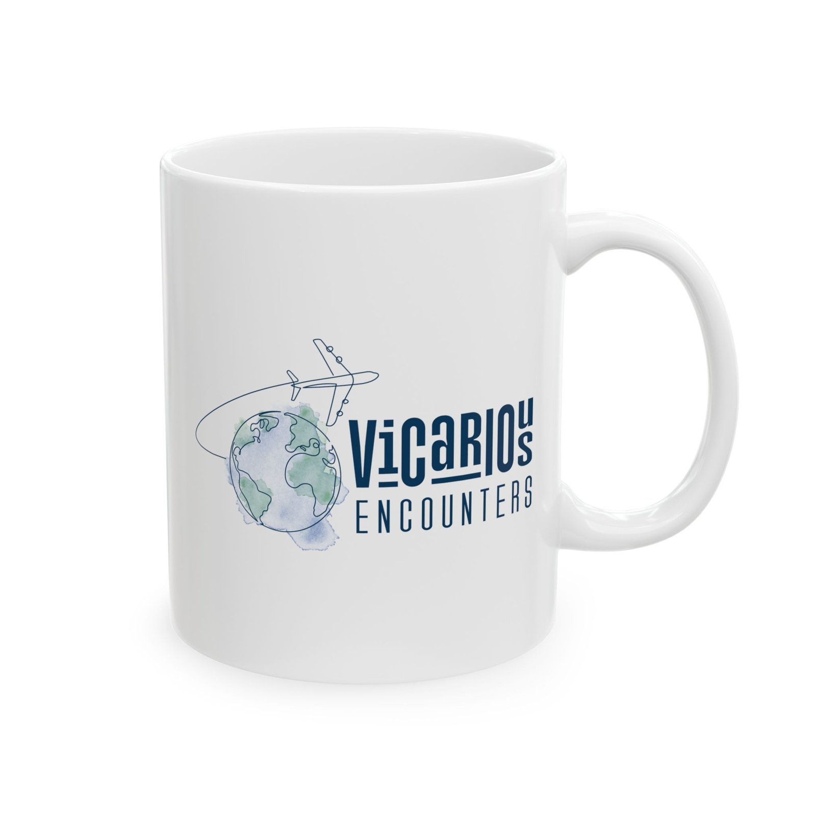 Vicarious Encounters Watercolor Logo 15oz Ceramic Mug - Image 4
