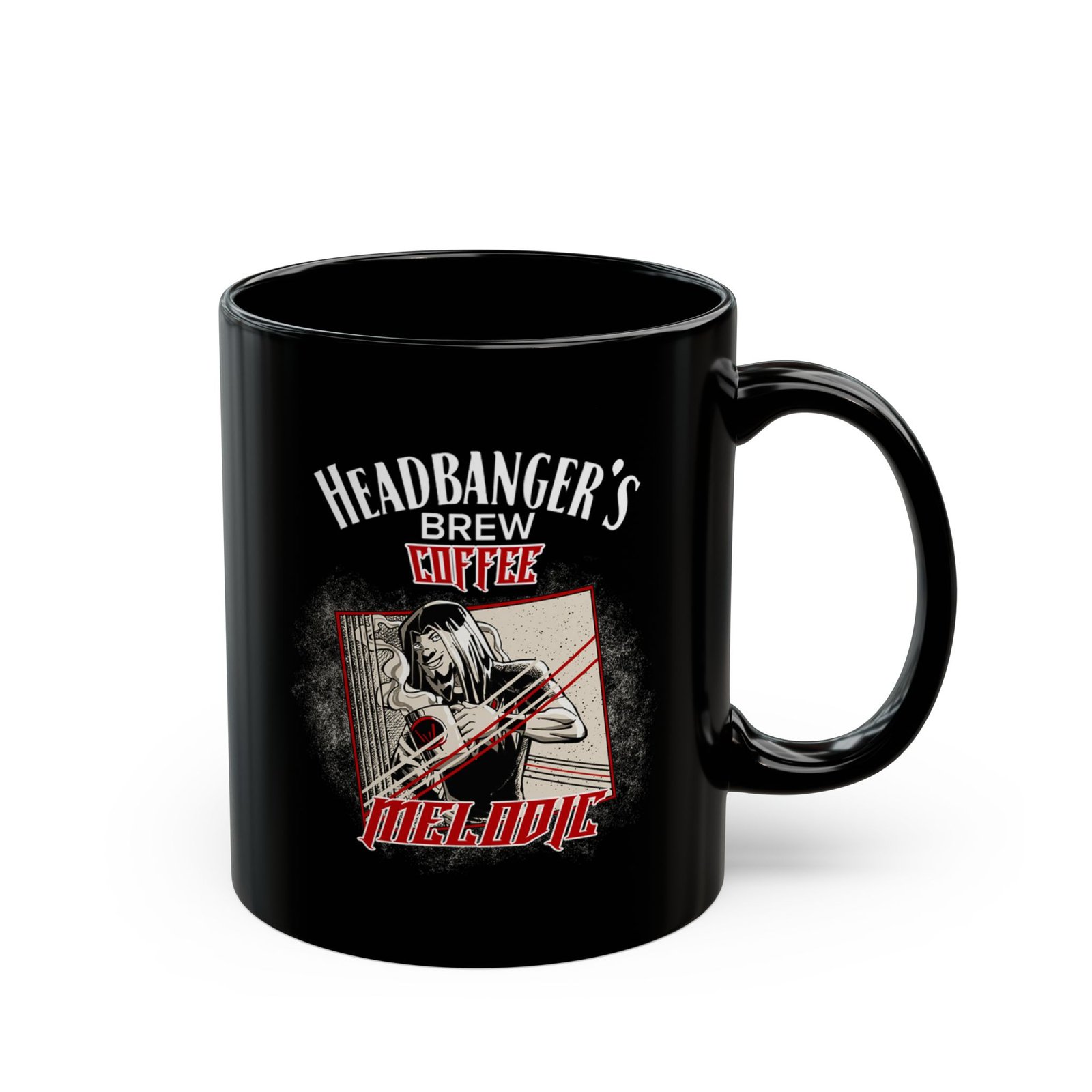Headbanger's Brew - Melodic 11oz Black Mugs - Image 3